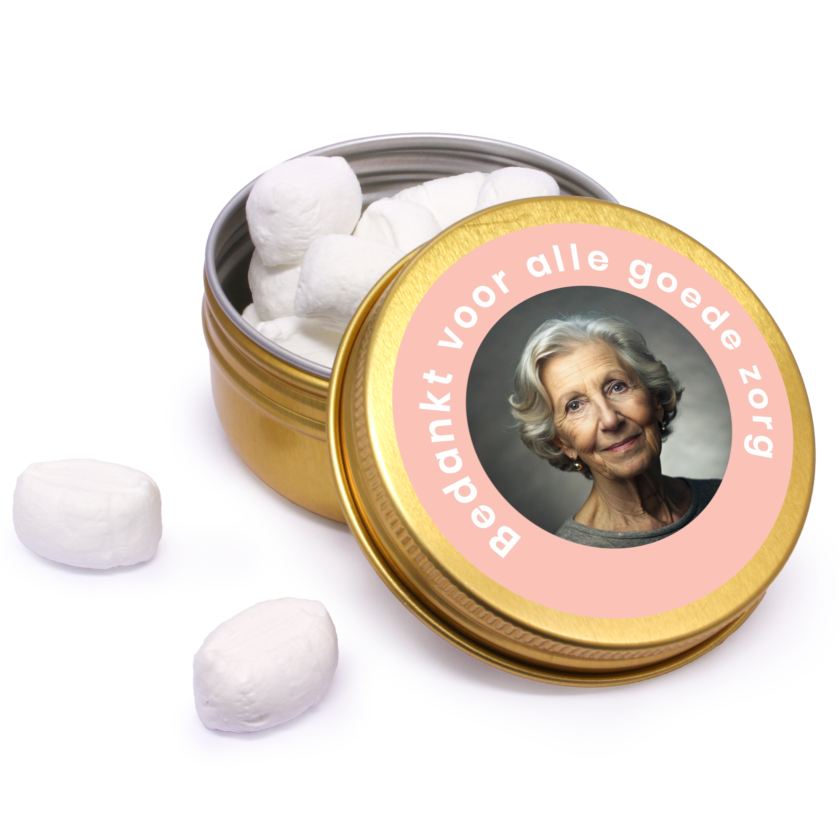 Bedankje voor alle goede zorgen - Gepersonaliseerd blikje