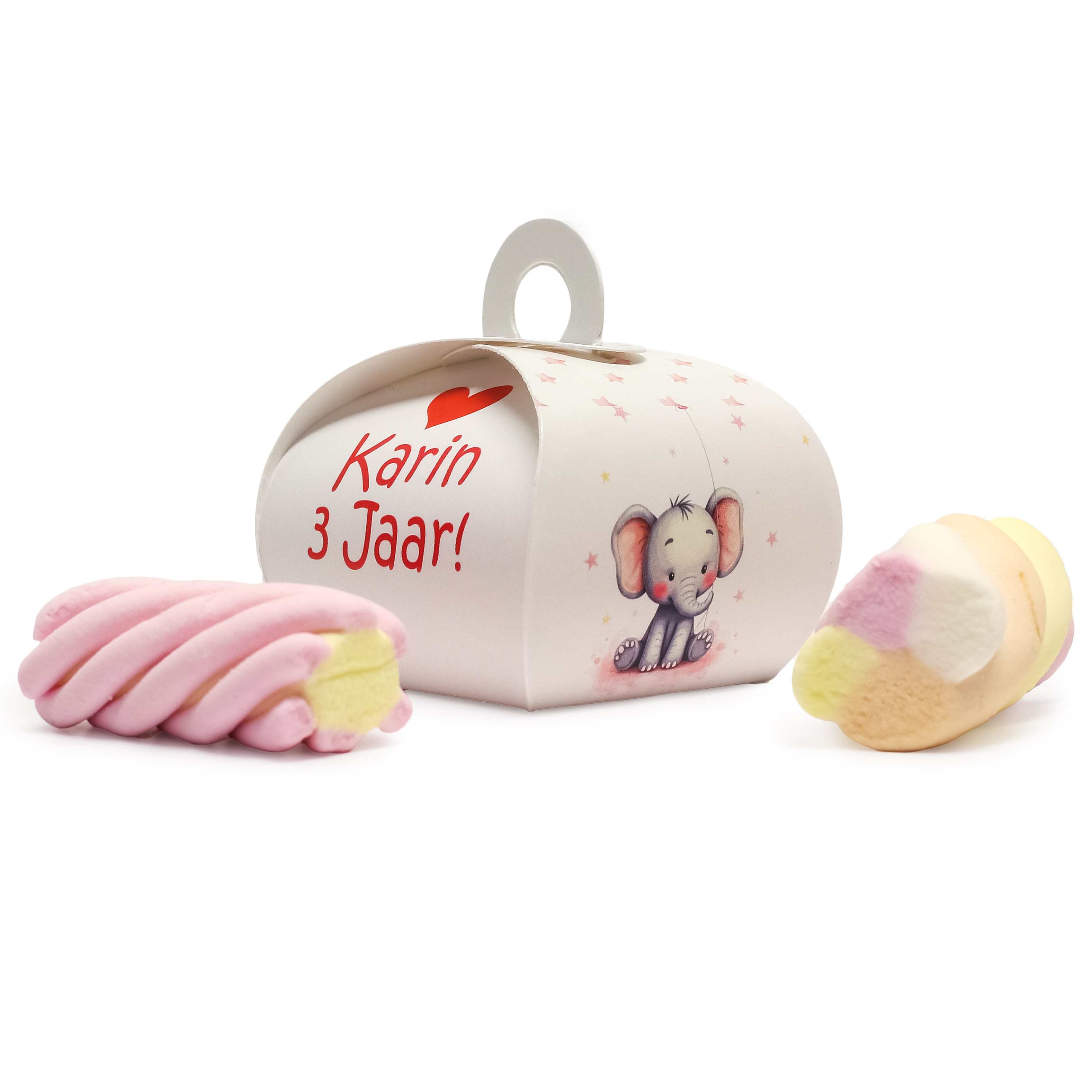 Uitdeel cadeautje met eigen naam als traktatie bedankje