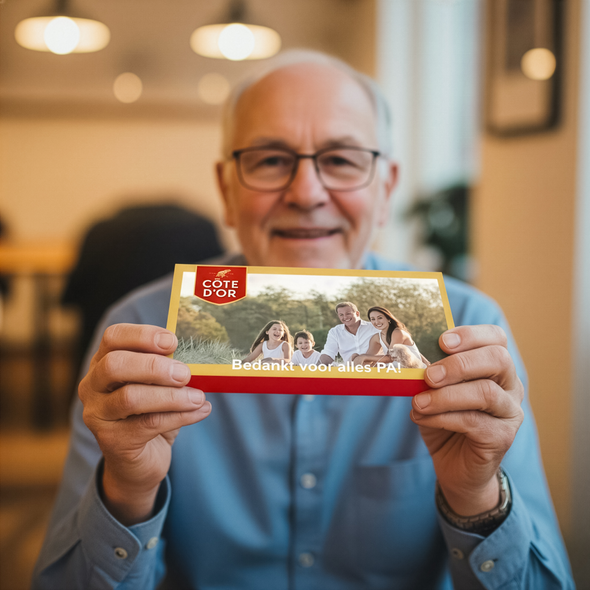 Persoonlijk Vaderdag chocolade cadeautje met foto