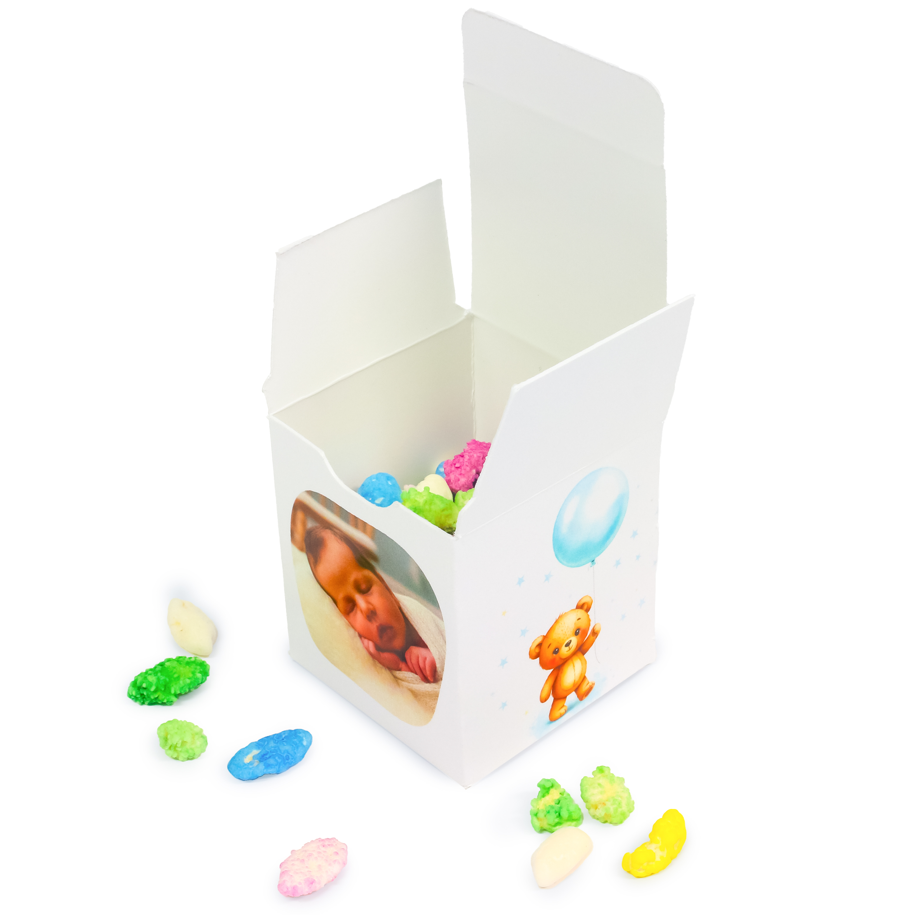 Klein kraamfeest uitdeel cadeautje met foto en naam