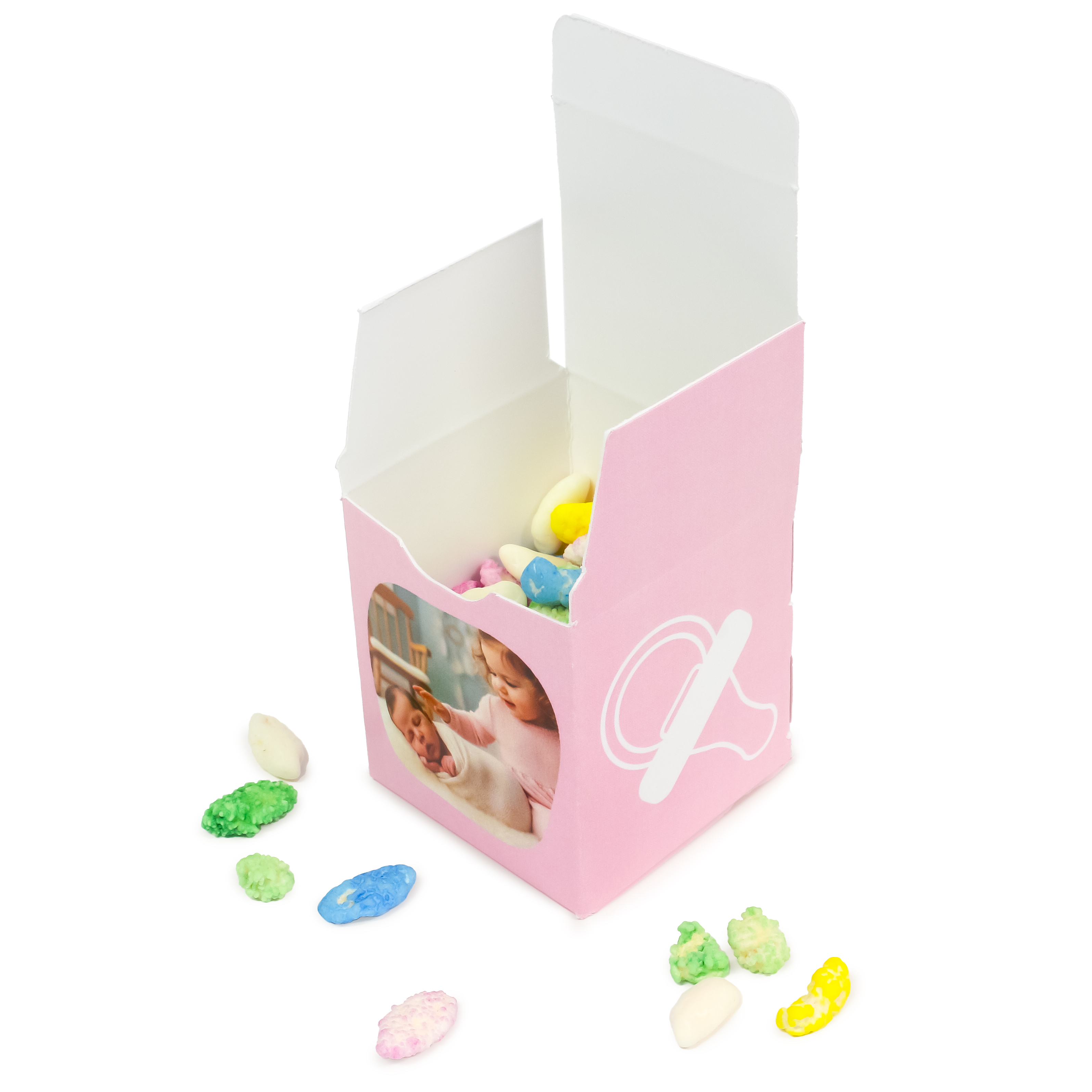 Roze uitdeel cadeautje voor kraamfeest van meisje