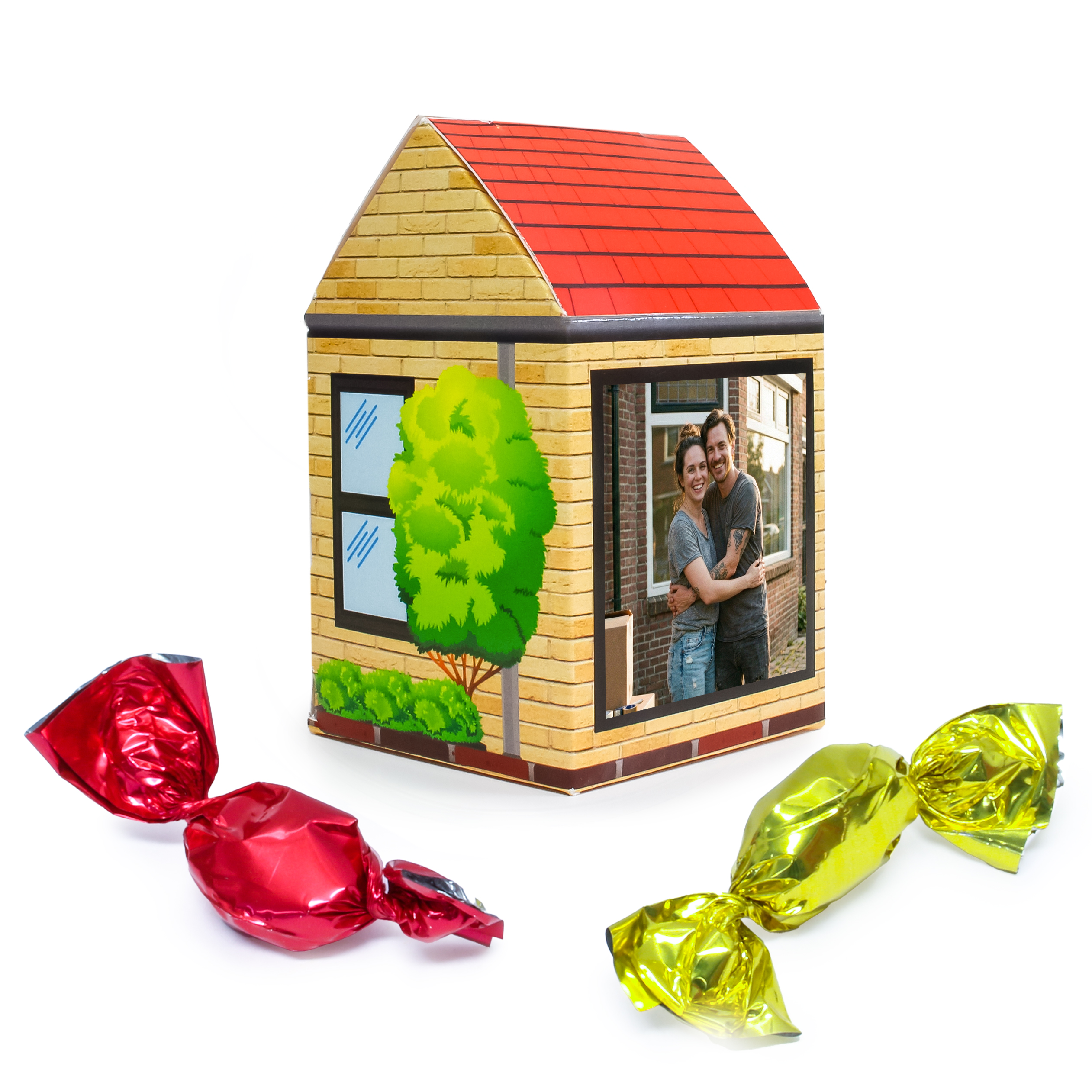 Huis geschenkdoosje - Gepersonaliseerd - Gevuld met snoepjes