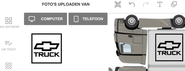 Upload afbeelding - Vrachtwagen ontwerpen