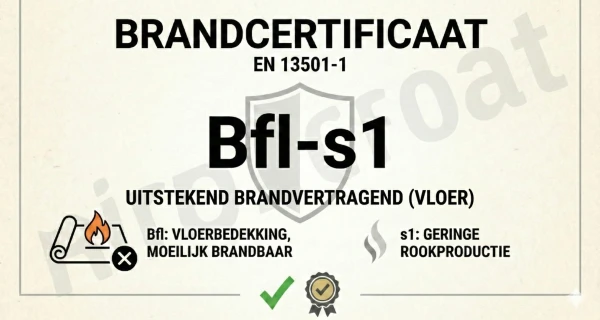 Brandcertificaat icoon Bfl-s1 voor vilt lopers