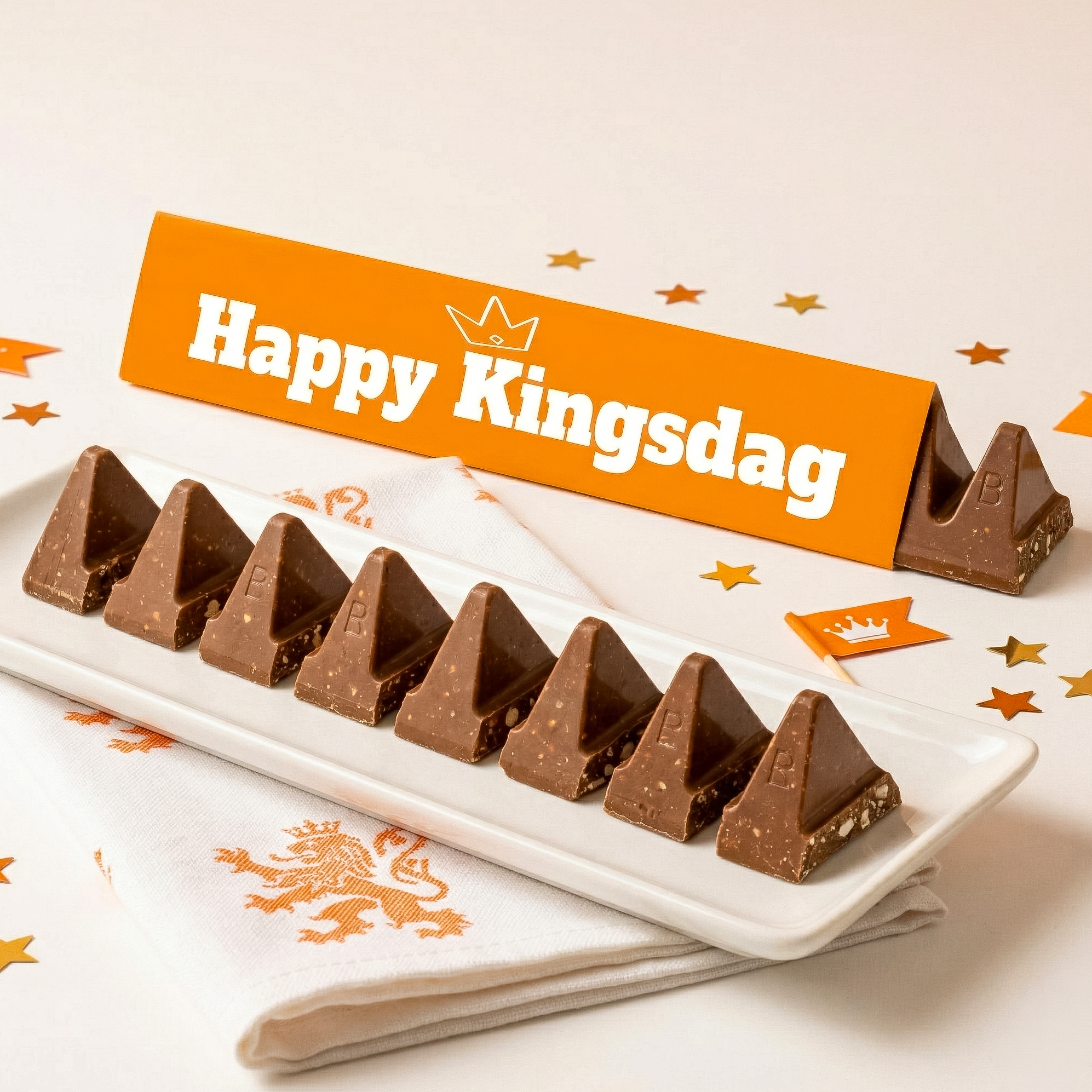 Toblerone persoonlijke chocolade reep met Happy Kingsday