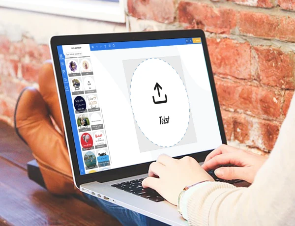 Bedankjes ontwerpen op een laptop