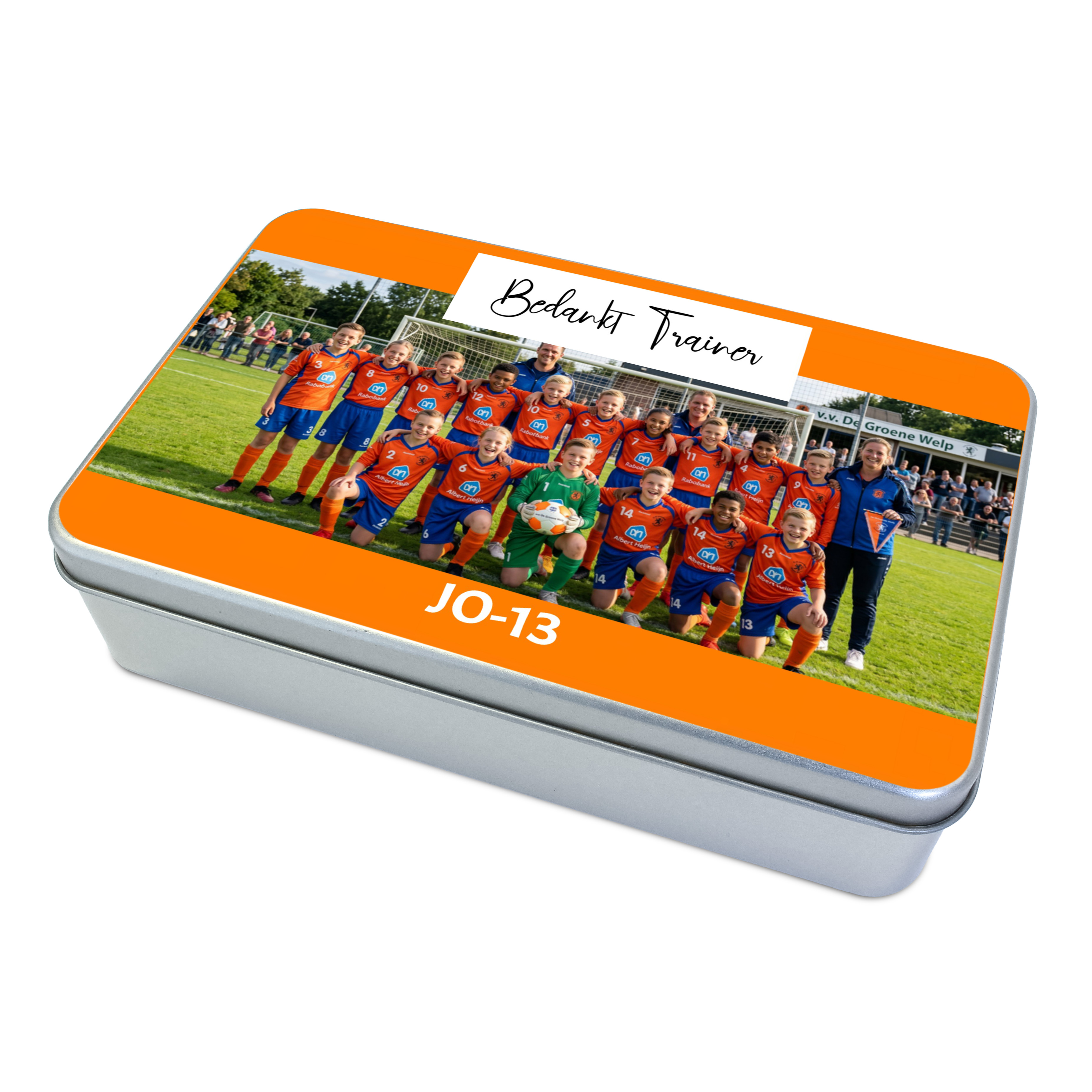 Voetbal trainer bedankje blik met foto - Gepersonaliseerd cadeau coach / einde seizoen