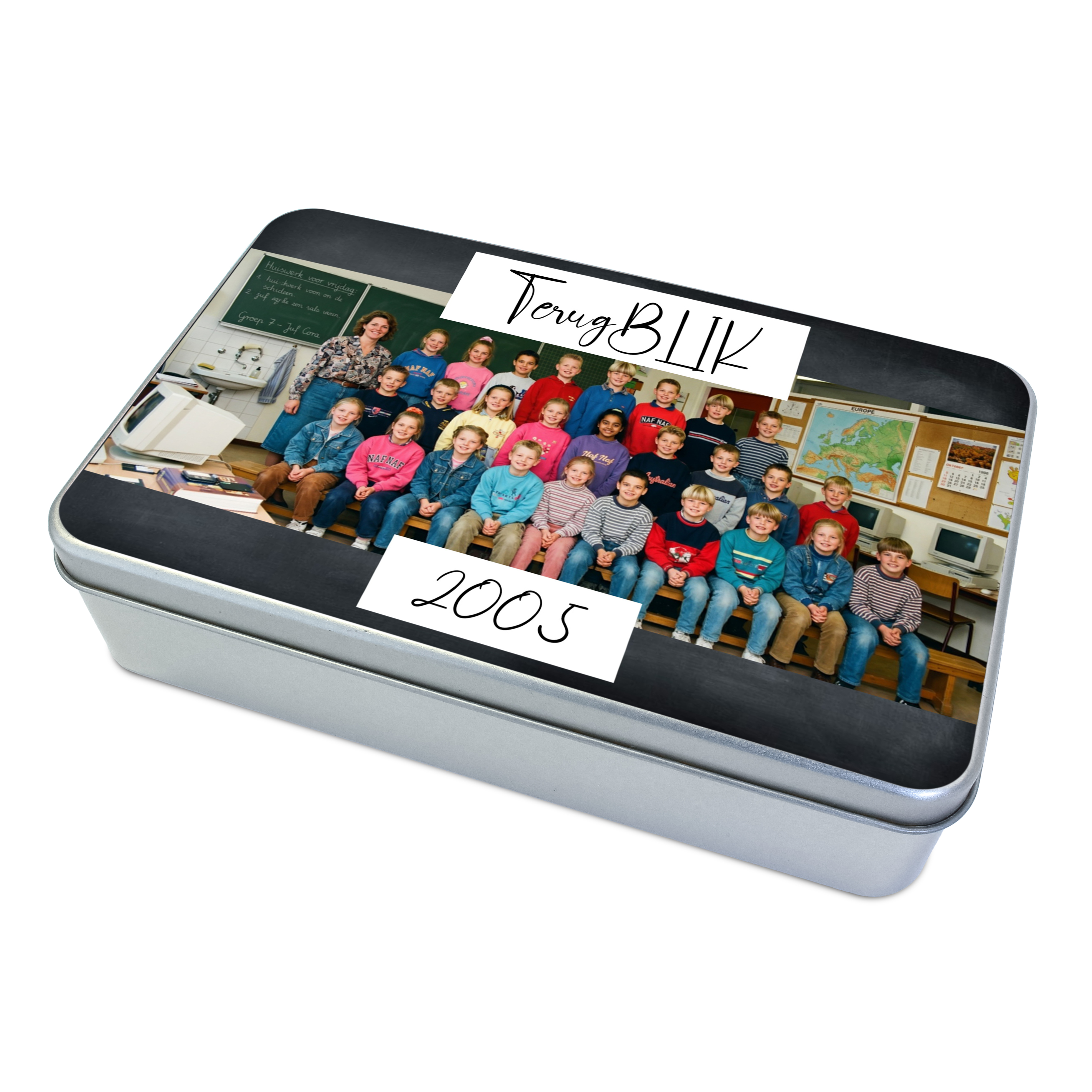 TerugBLIK jubileum blik met foto – Gepersonaliseerd herinnering cadeau reünie / jubileum