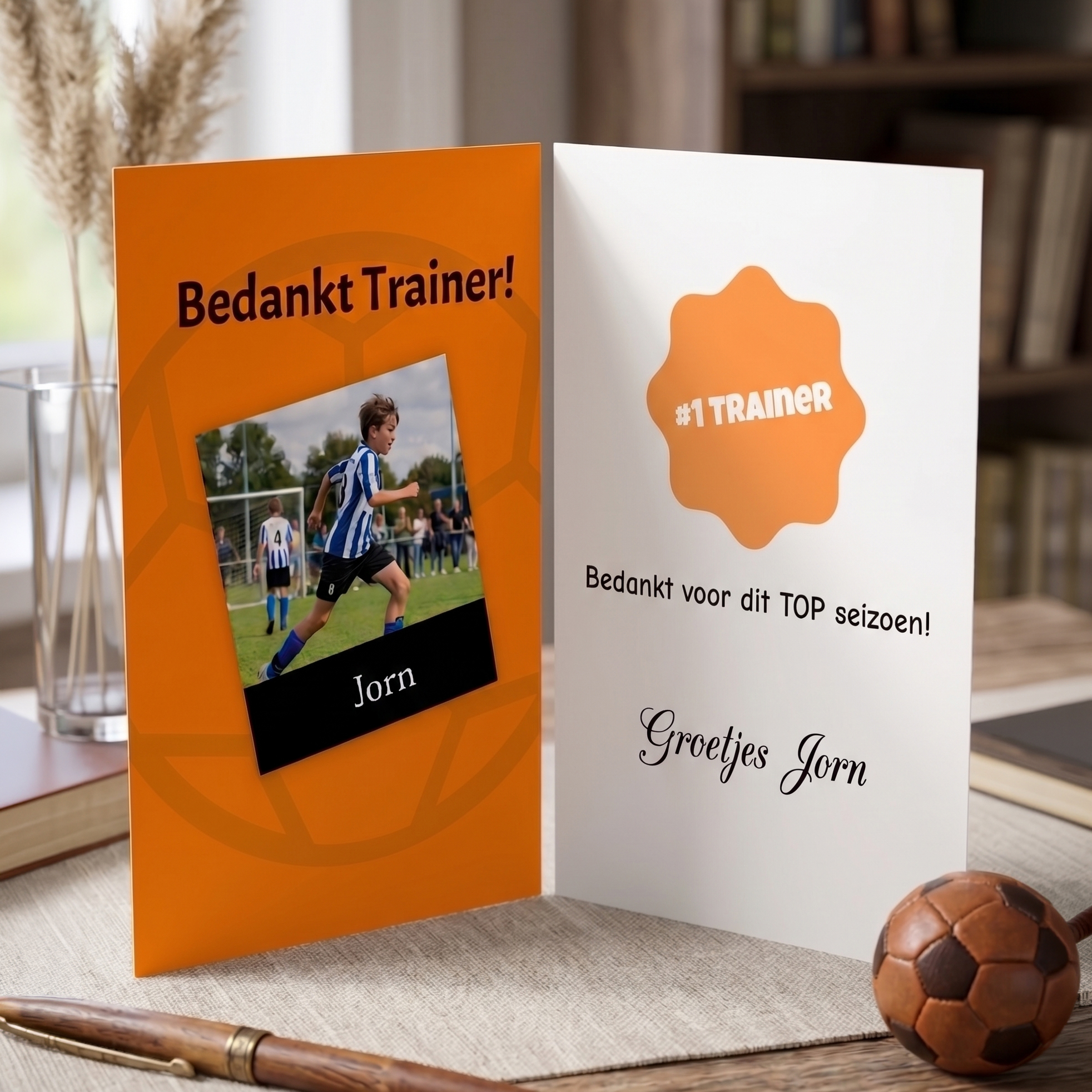 Bedankkaartje voor trainer of coach bij einde van het seizoen als bedankje