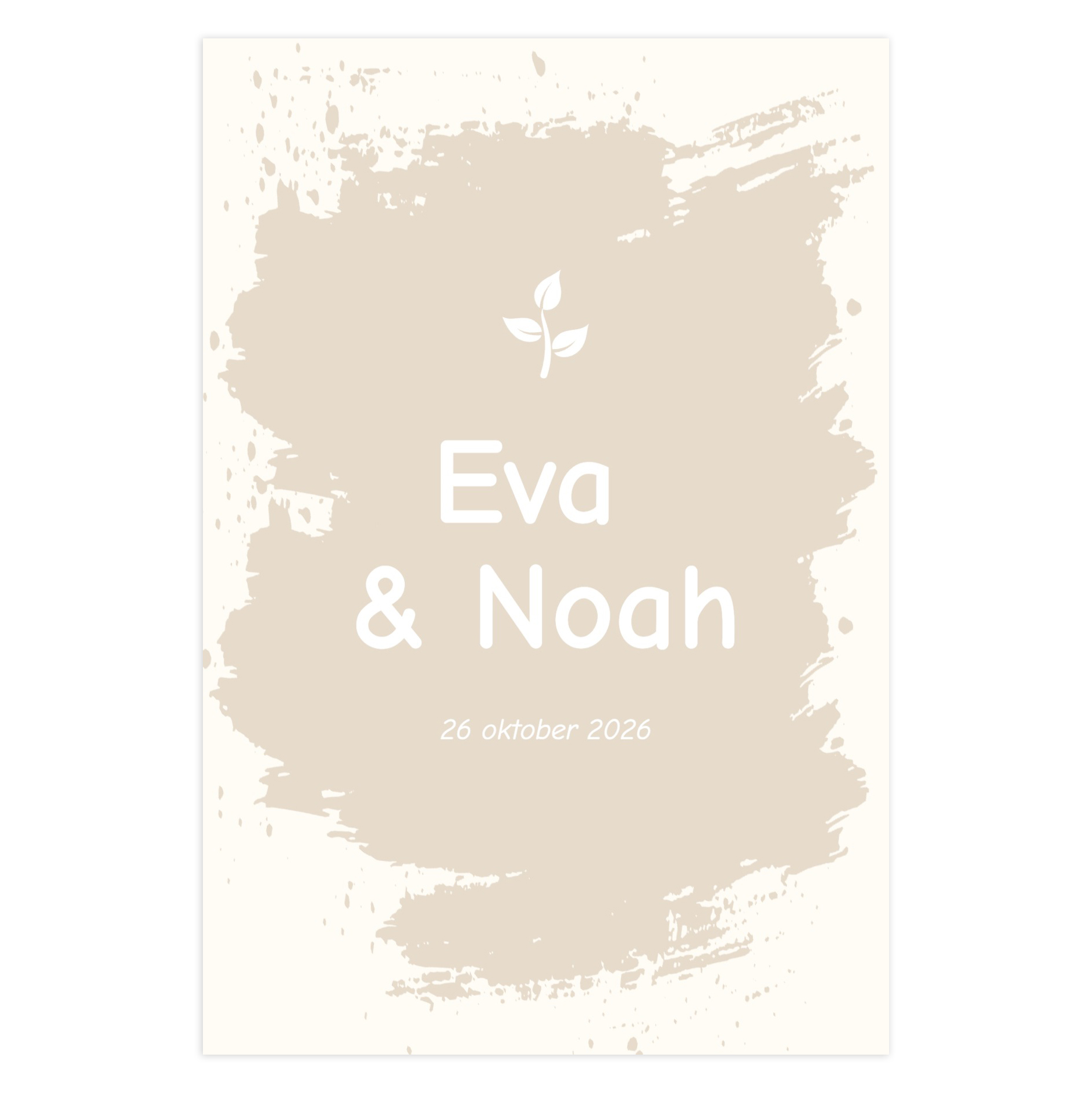 Uitnodigingskaart voor bruiloft - Verticaal - Dubbelzijdig - A6