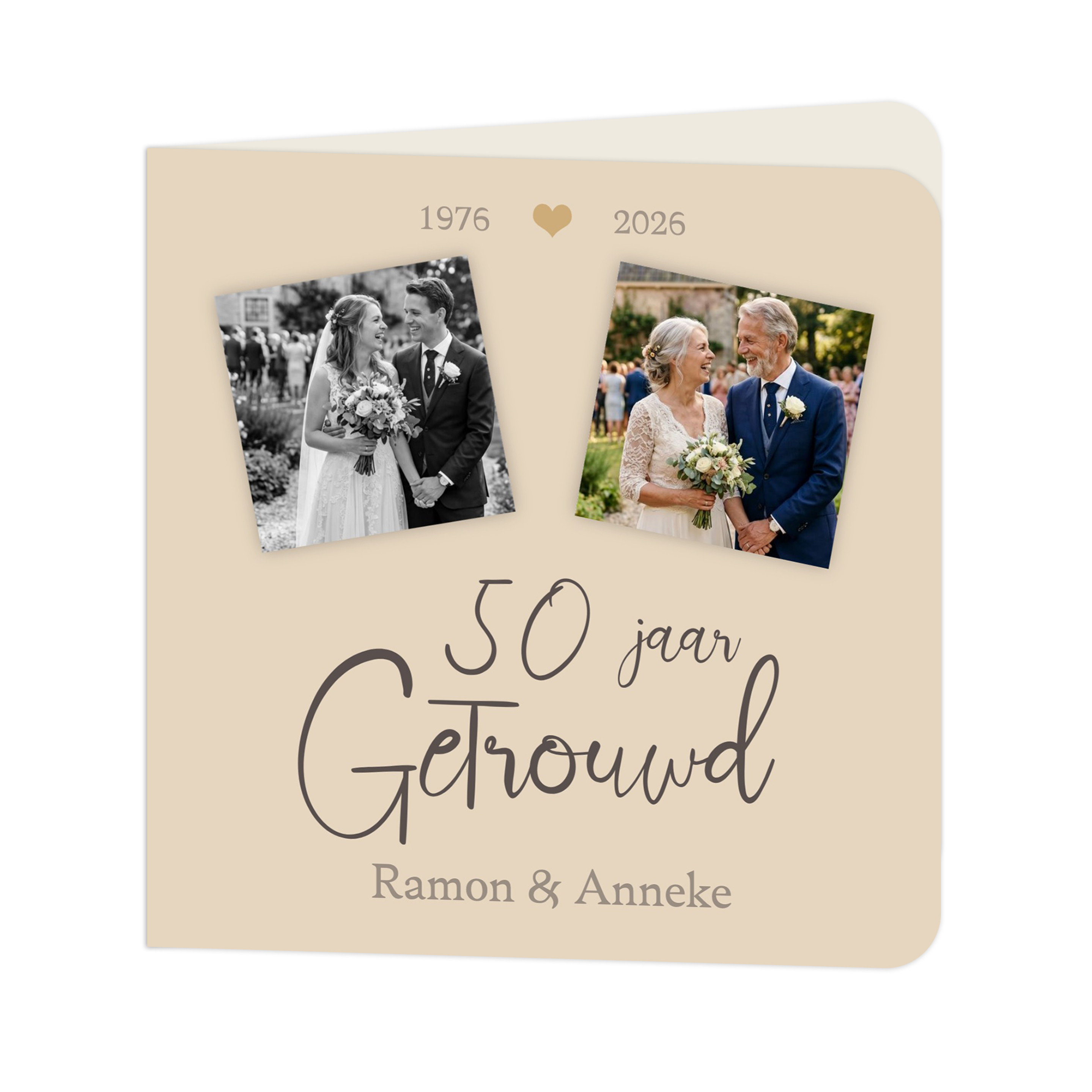 Huwelijksjubileum uitnodiging met foto - Jubileum kaart 12,4 cm