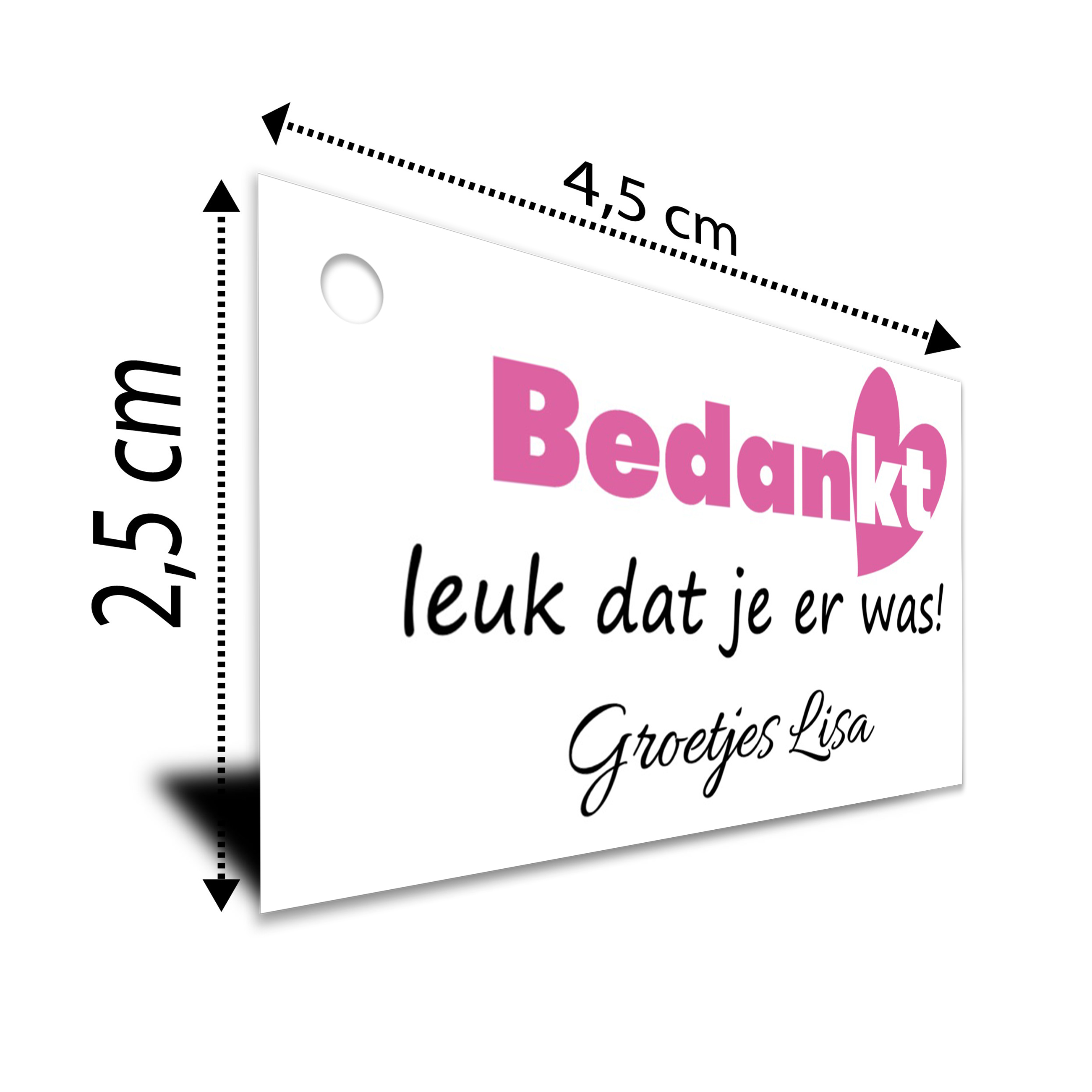 Minikaartje "Bedankt dat je er was"