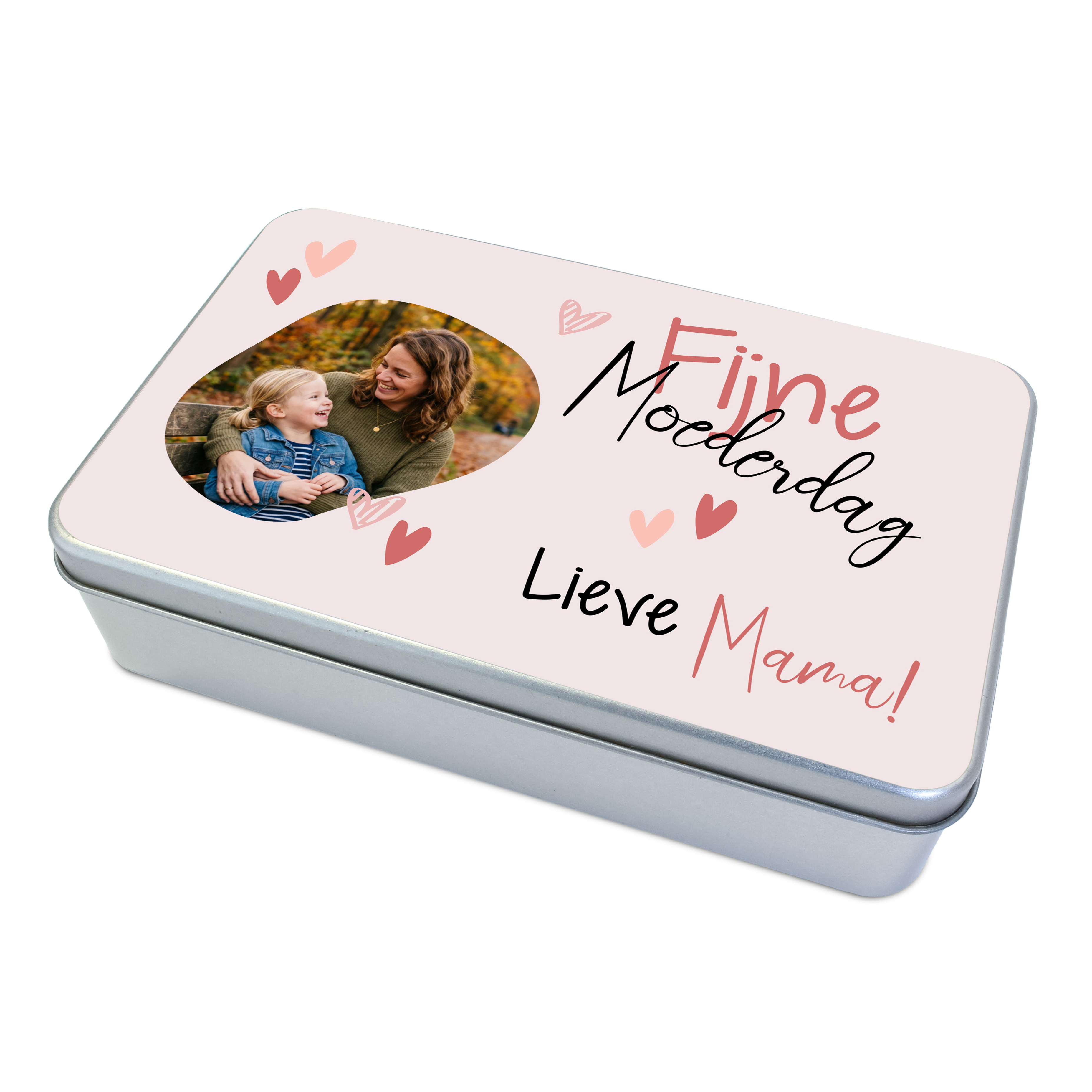 Gepersonaliseerd blik met foto voor Moederdag - roze design