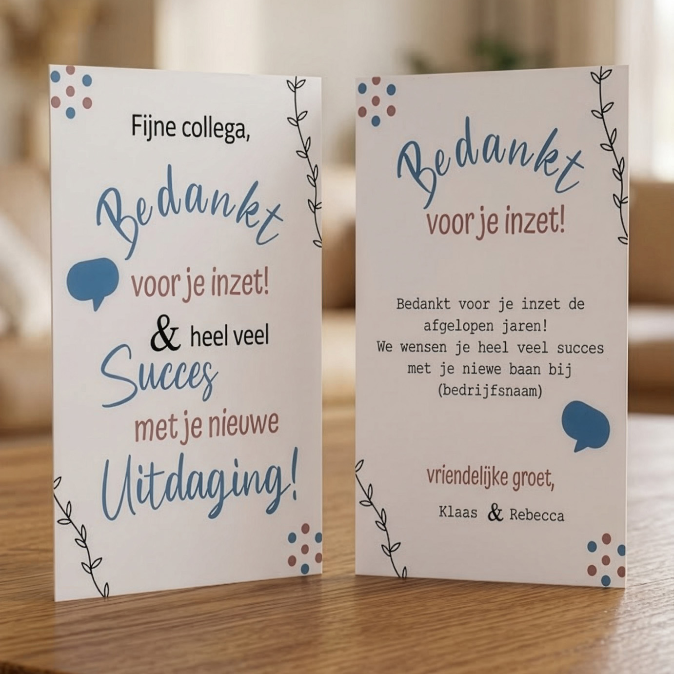 kaartje afscheid collega