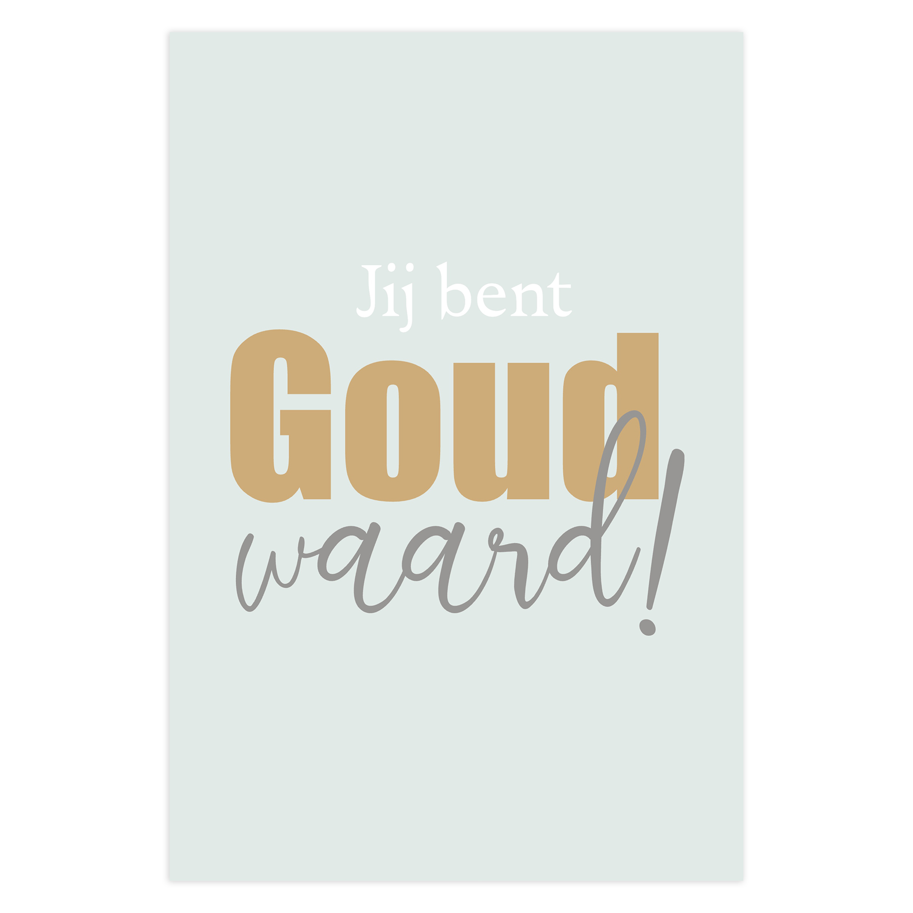 Bedankkaartje “Jij bent goud waard” – met persoonlijke tekst en namen