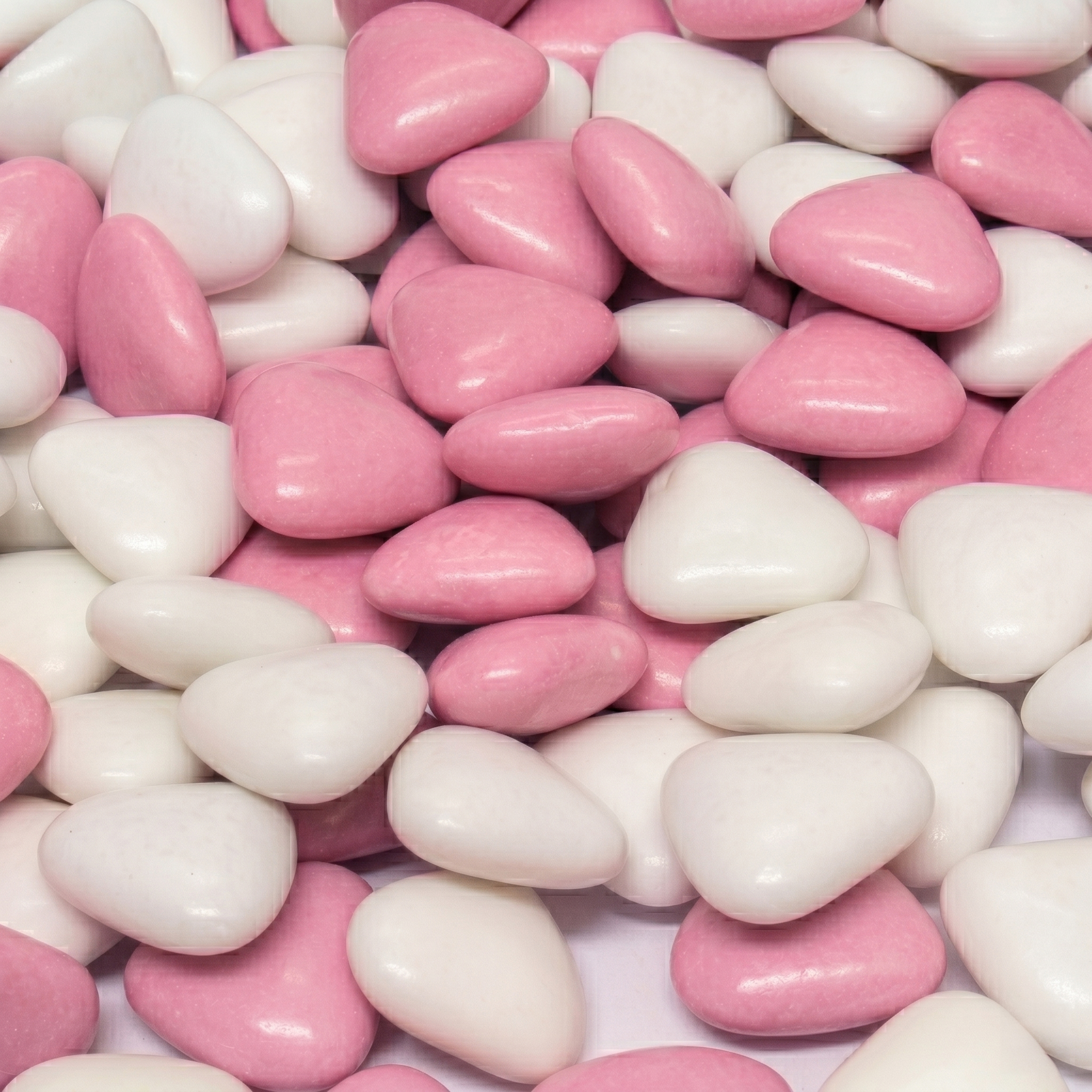 Chocolade hartjes roze/wit