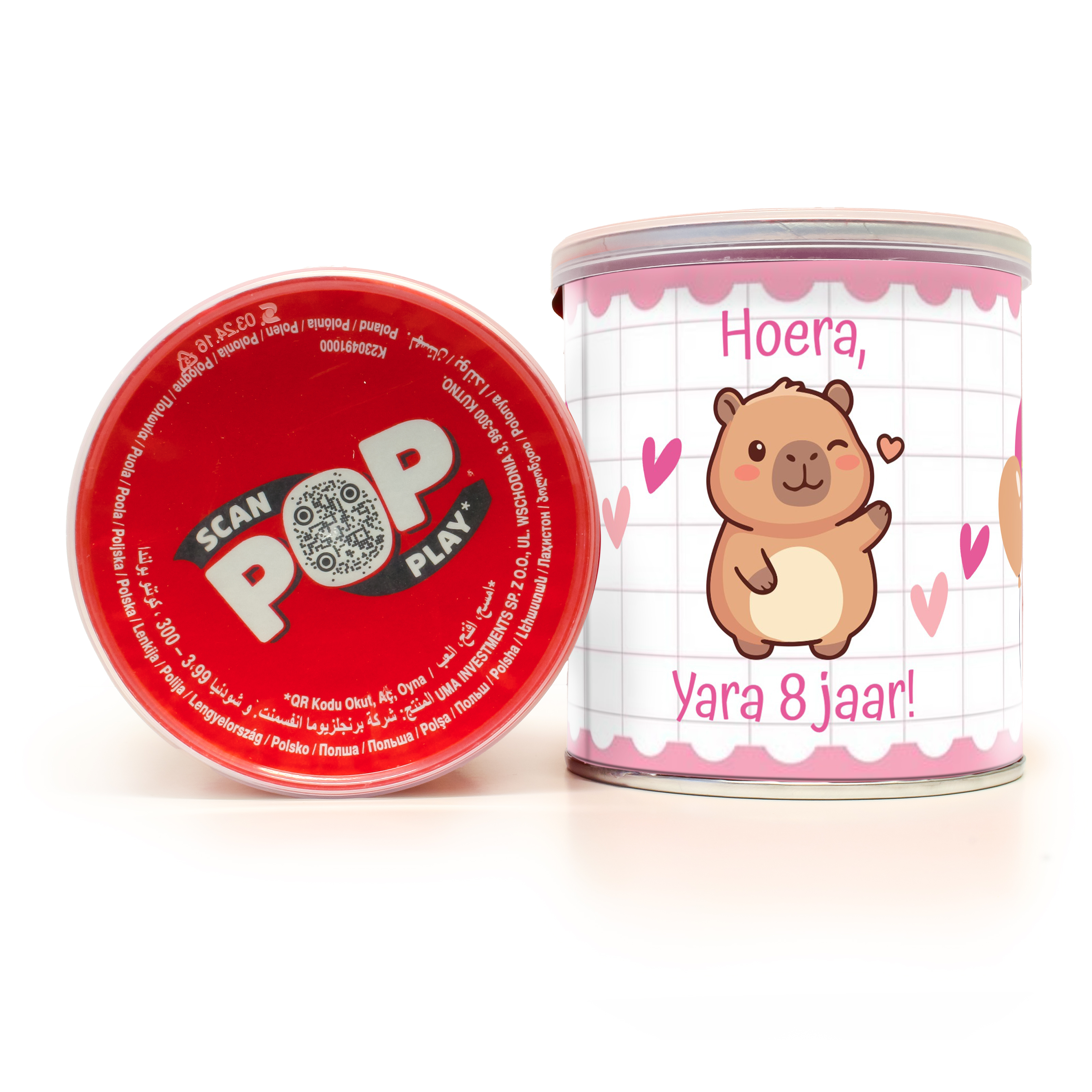 Pringles met Capybara wikkel als uitdeelcadeautje
