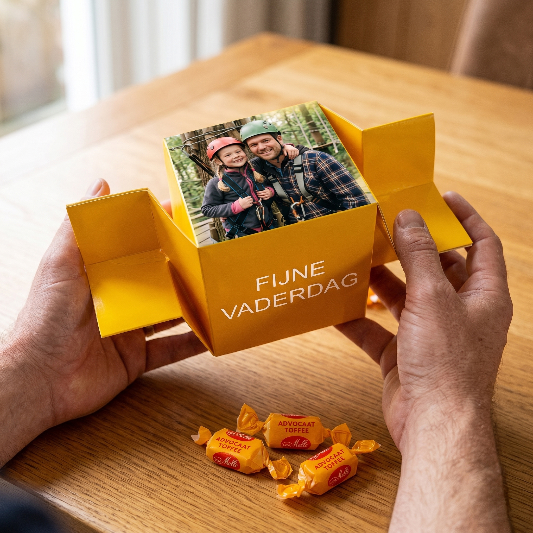 Grote toffee met foto voor vaderdag