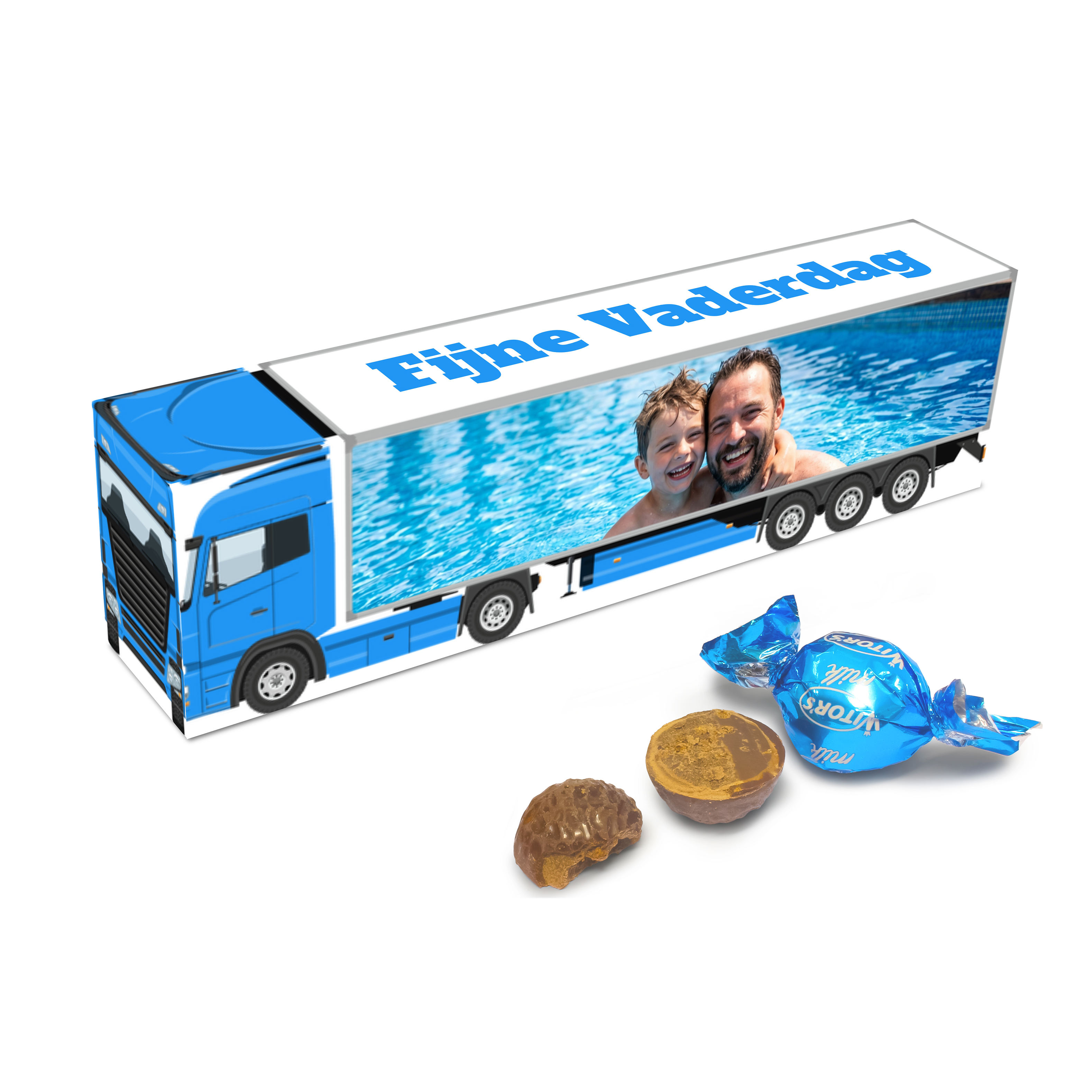 Gepersonaliseerd Vaderdag Cadeau Vrachtwagen XL - Met Foto & Snoep
