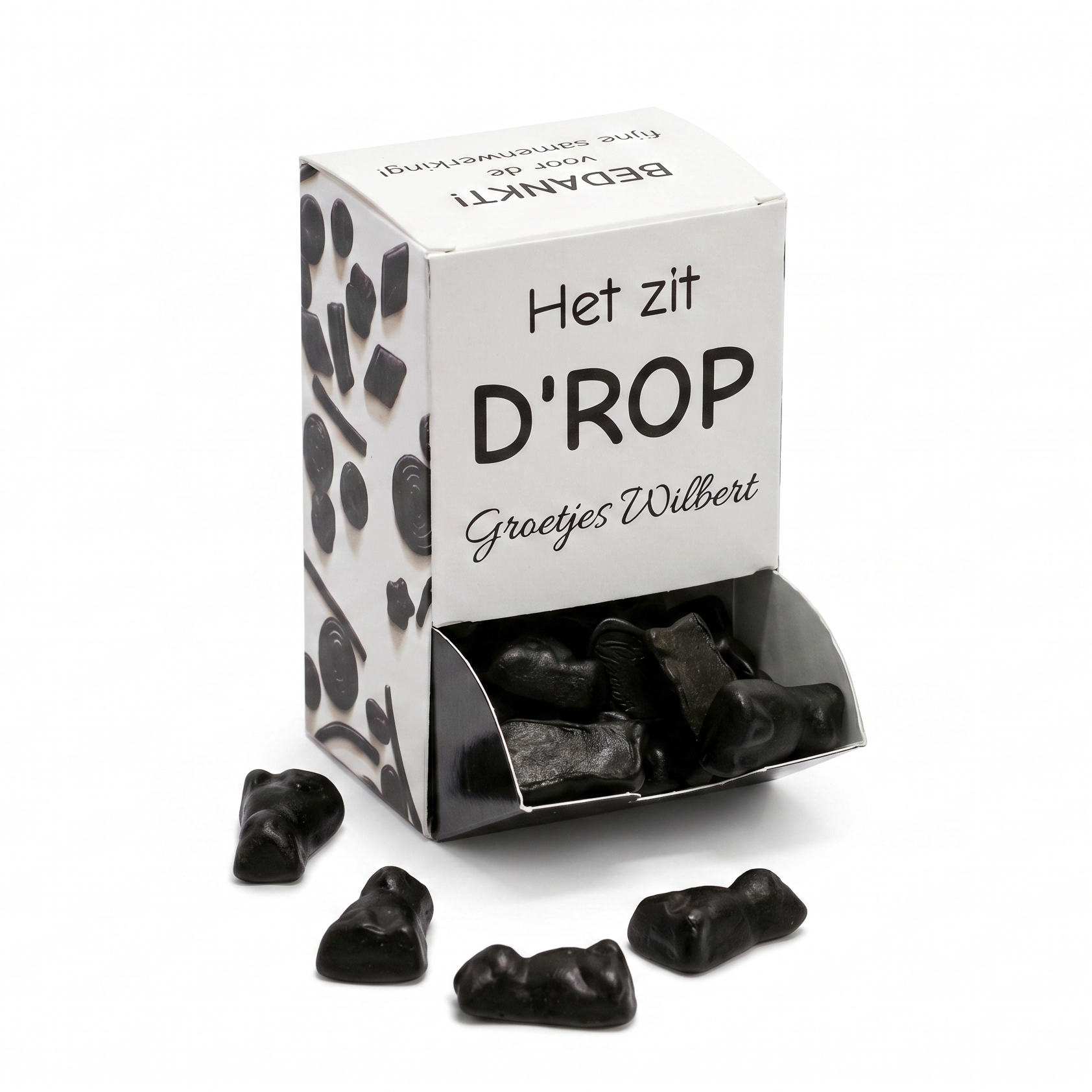 Dispenser doosje met dropjes als afscheidscadeautje voor collega's - Het zit drop