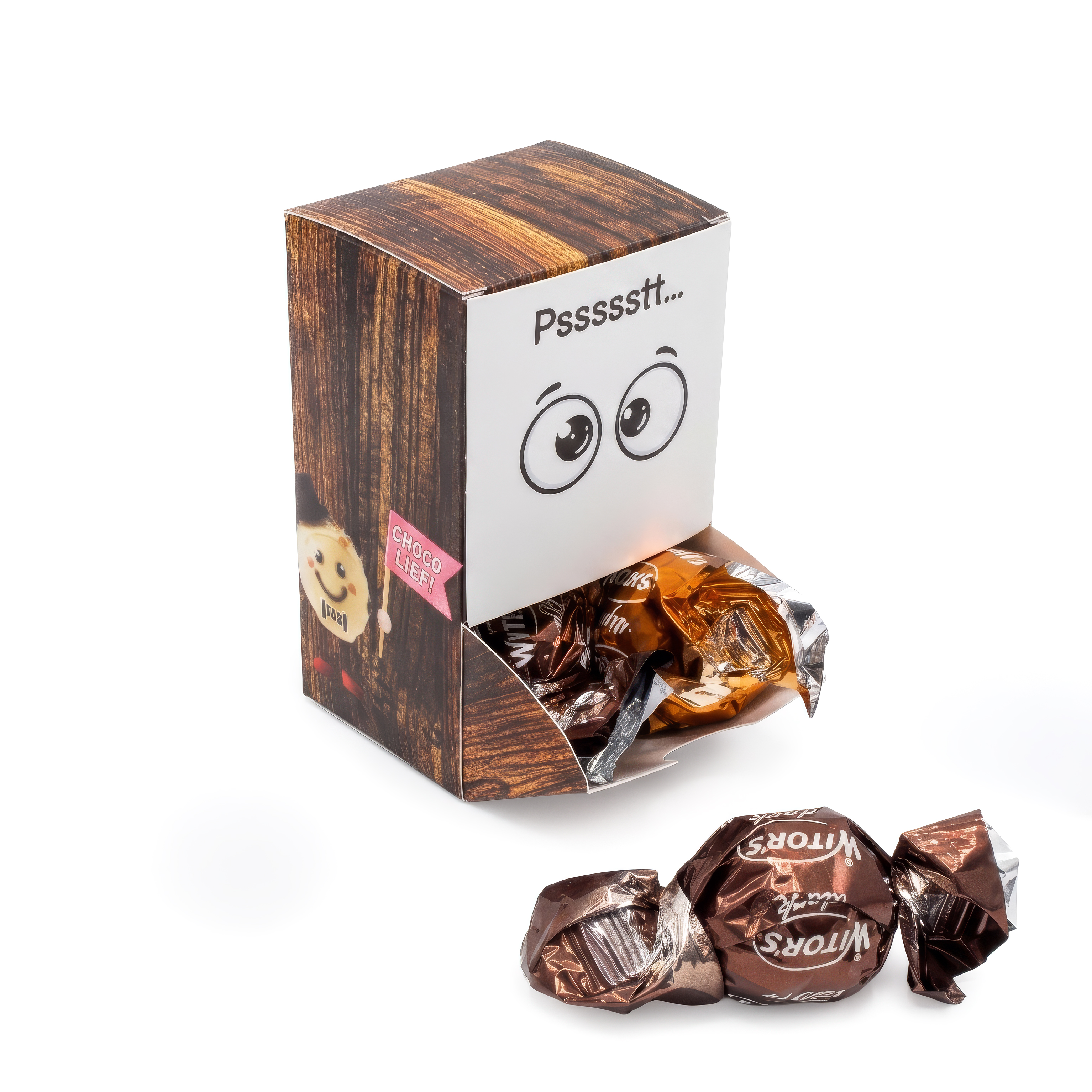 Gepersonaliseerd dispenserdoosje met bonbons – Voor elke gelegenheid – 5,7 x 9,3 cm