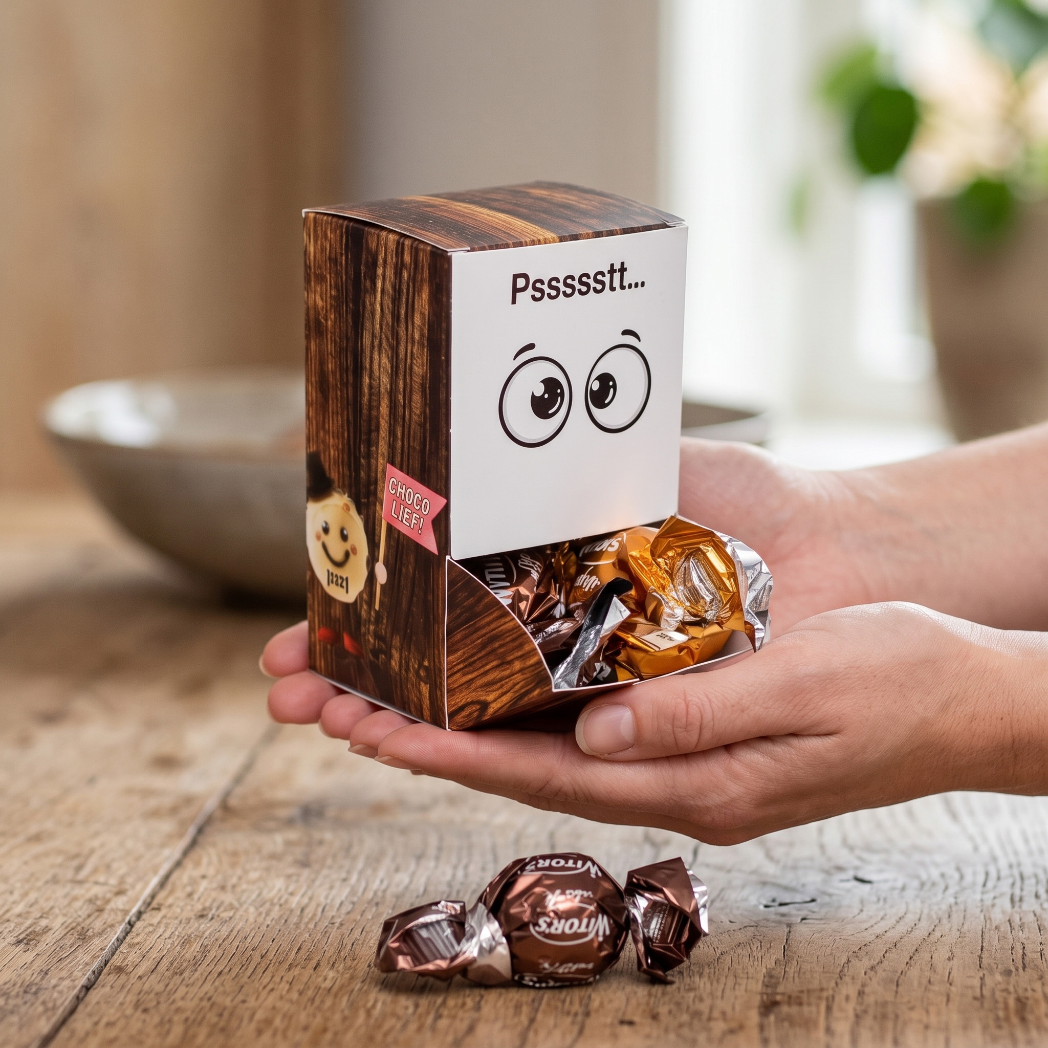 Dispenser bedankje met heerlijke bonbons voor collega's