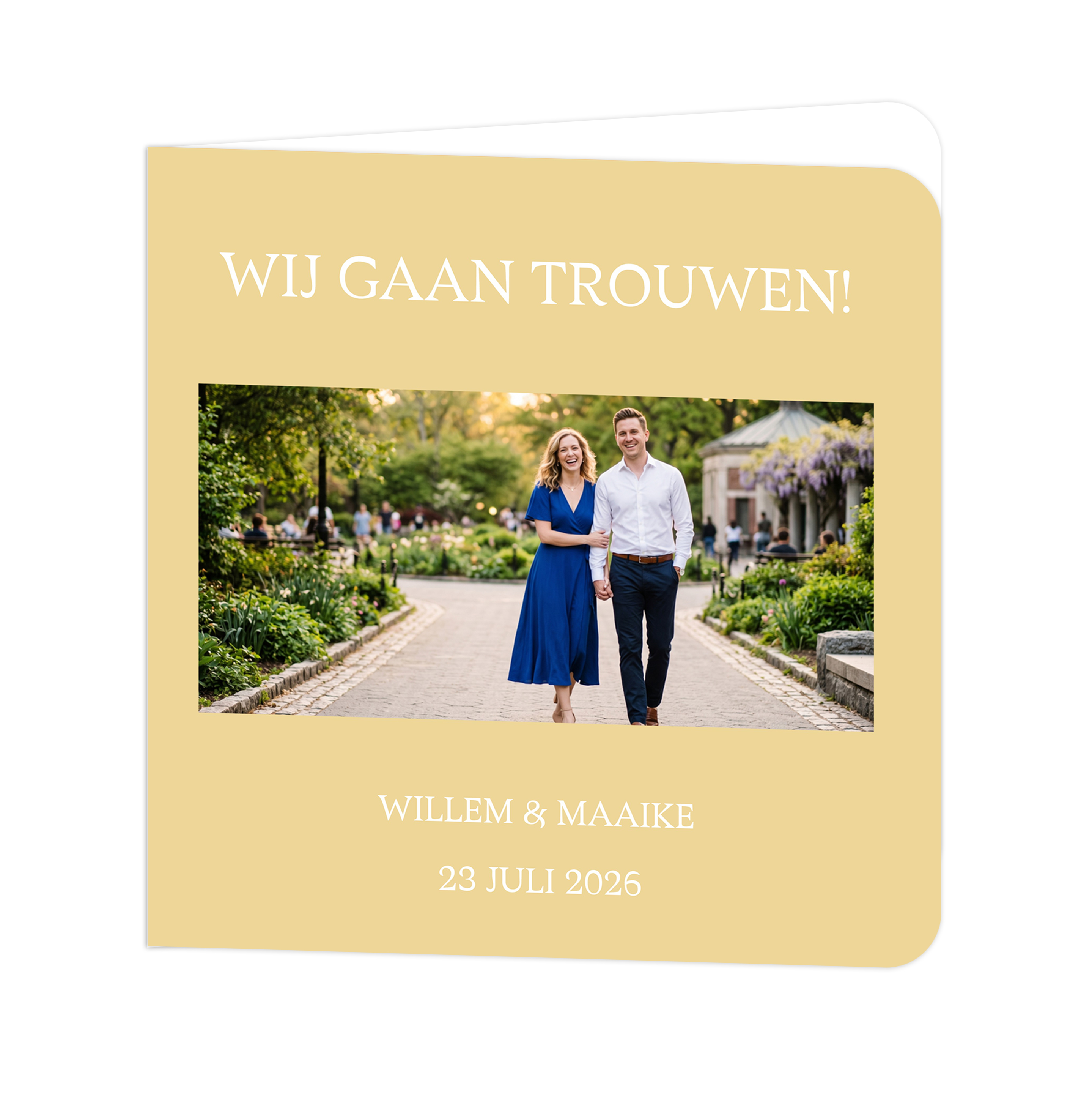 Persoonlijke trouwkaart met foto bruidspaar | Uitnodiging bruiloft