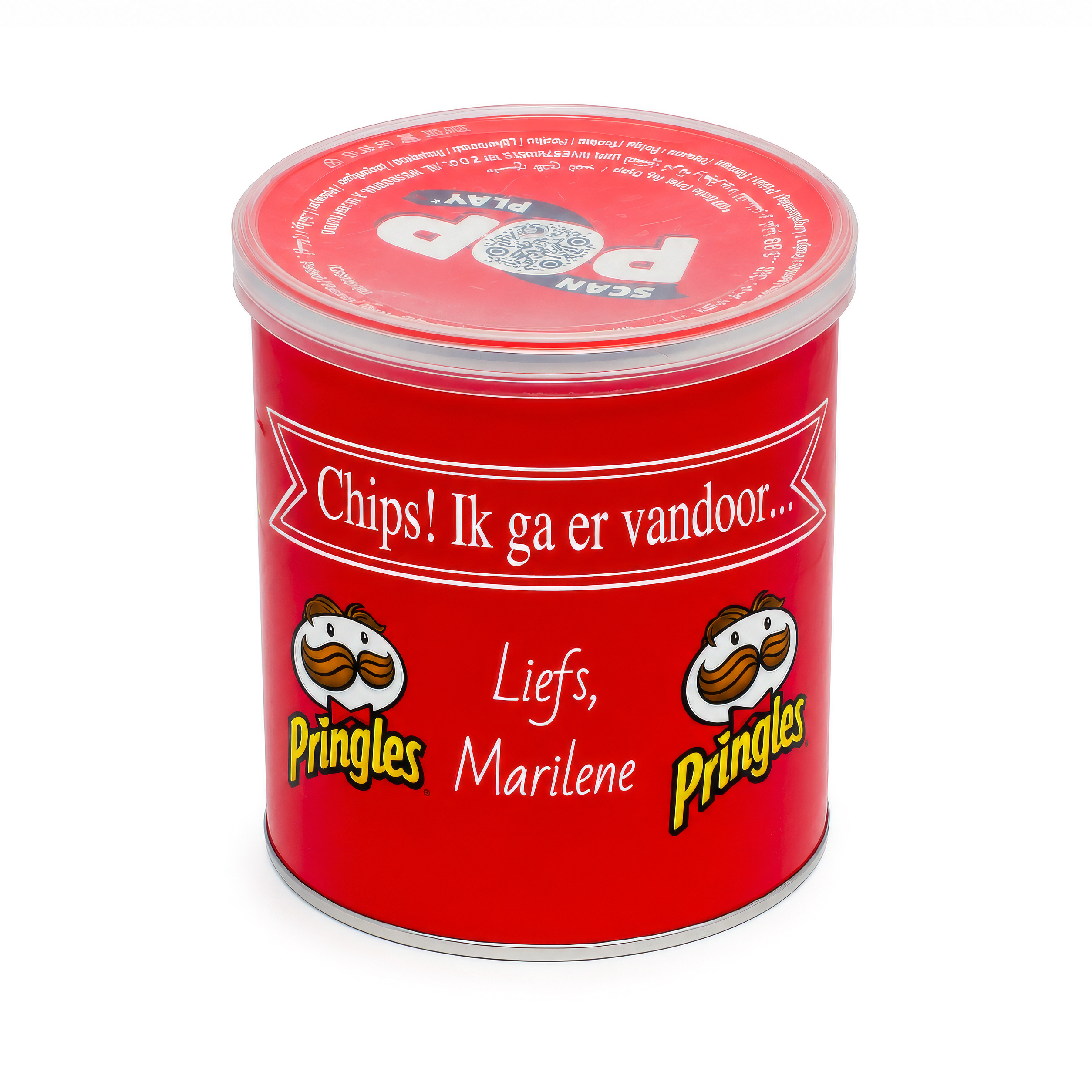 Persoonlijke Pringles Bus - "Chips! Ik ga er vandoor..." - Afscheidscadeau Collega's