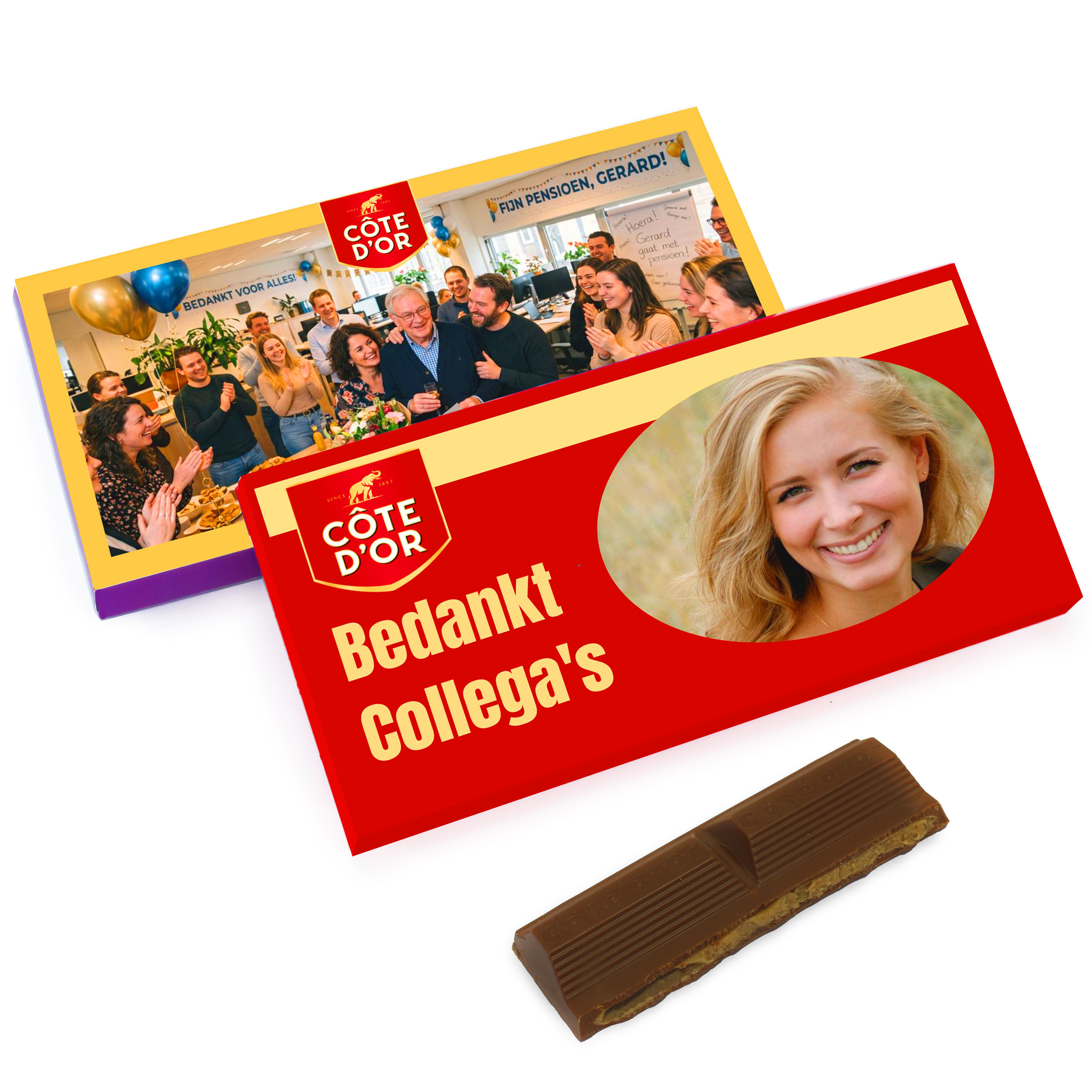 Gepersonaliseerde Côte d'Or Reep - Het Perfecte Bedankje Afscheid Collega & Pensioen