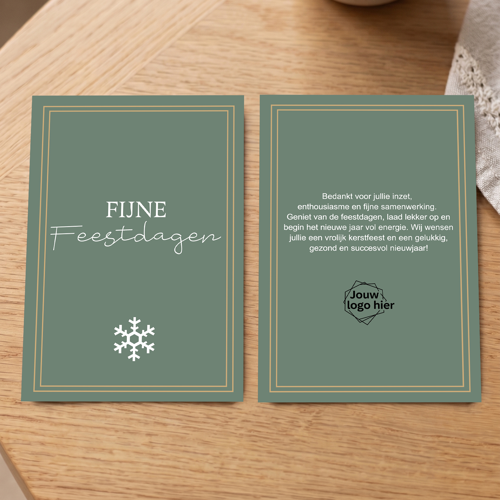 Zakelijk kerst en feestdagen kaartje met logo
