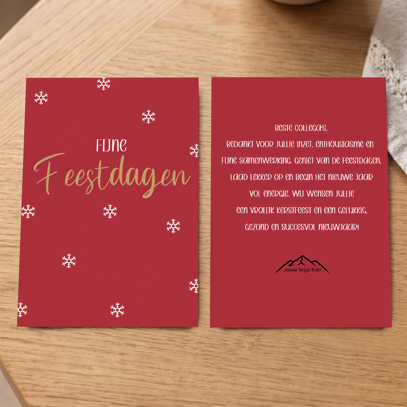 Zakelijk kerstkaartje met eigen logo - Zelf te ontwerpen