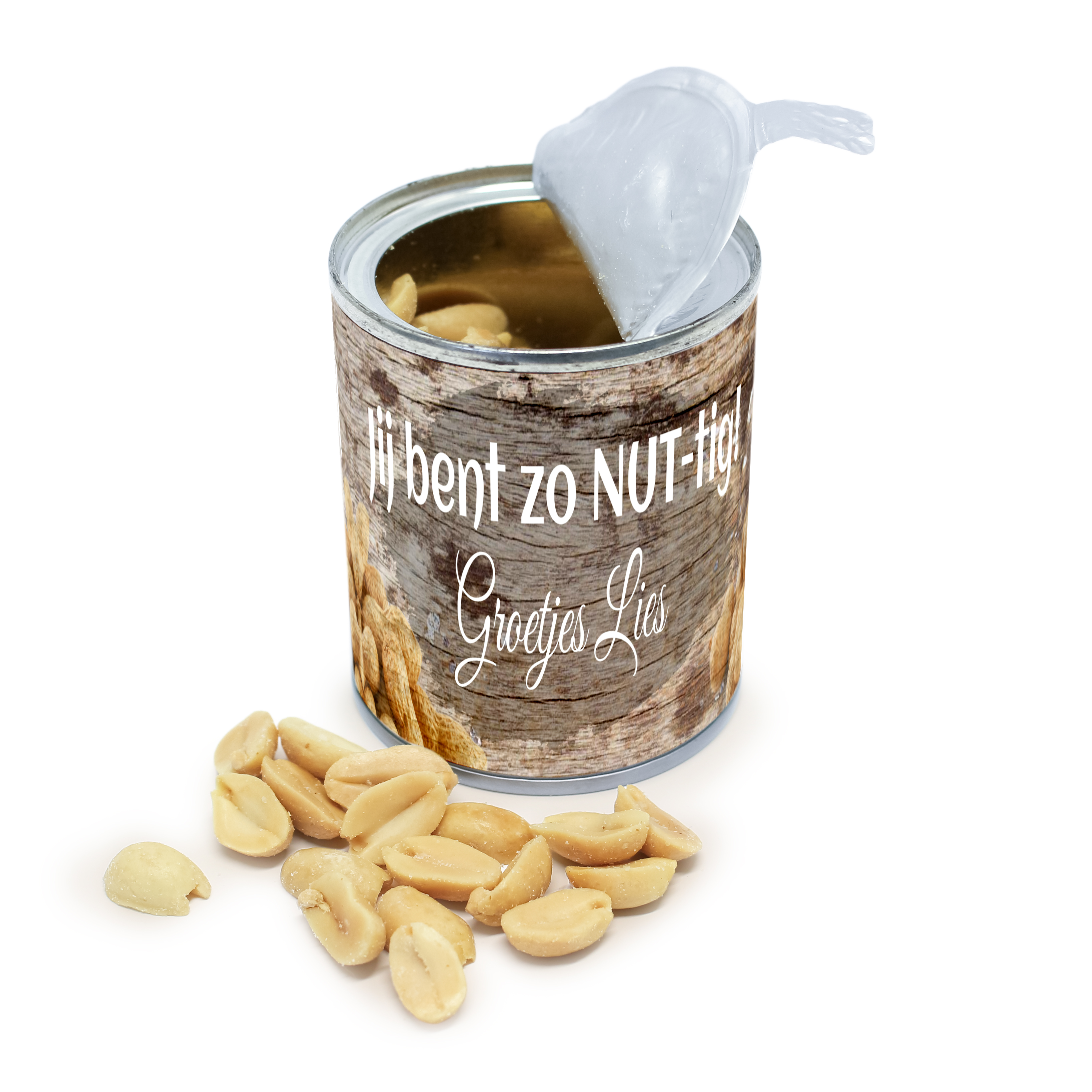 Pinda blikje met eigen wikkel - Je bent nuttig
