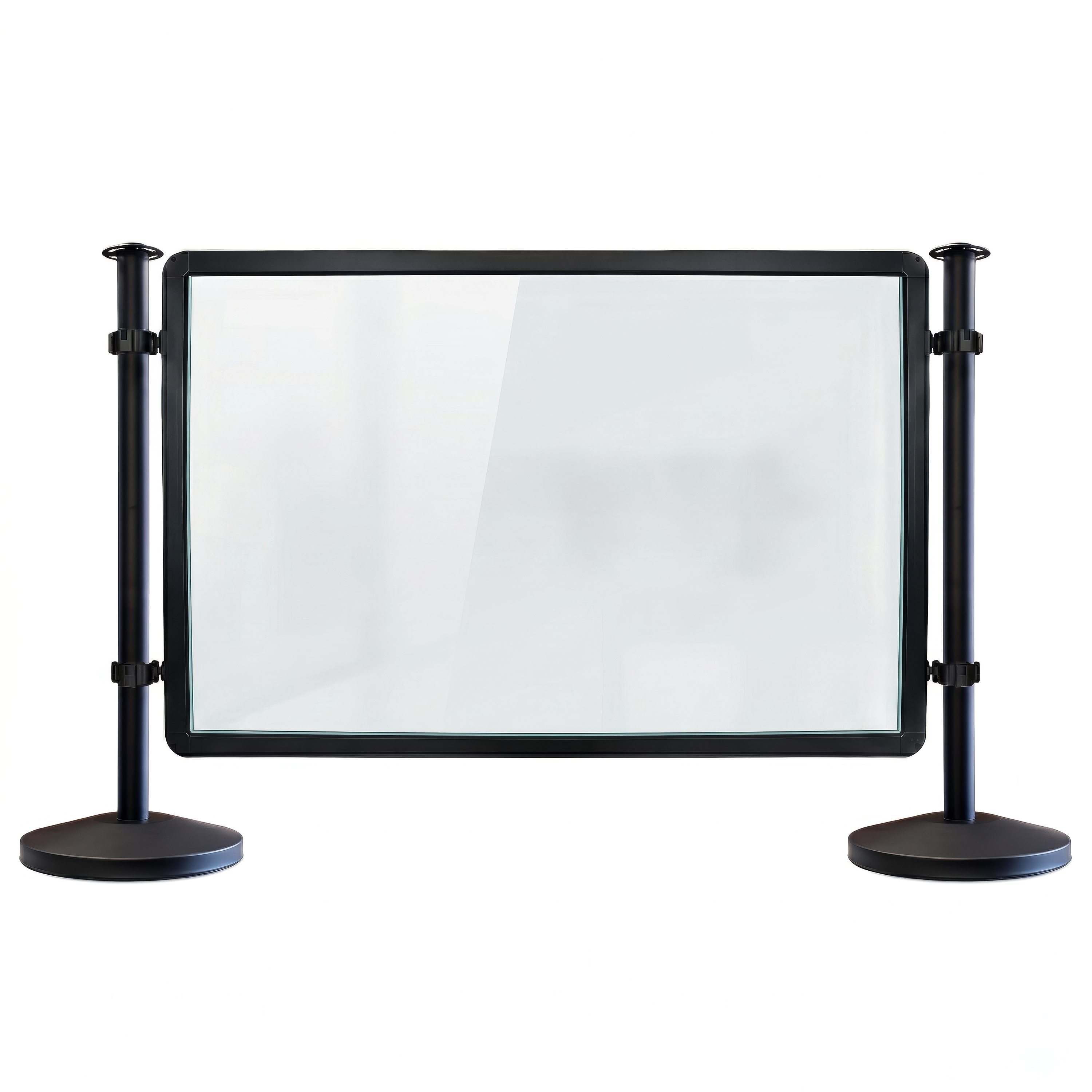Terrasscherm banner zwart met plexiglas scherm voor buiten