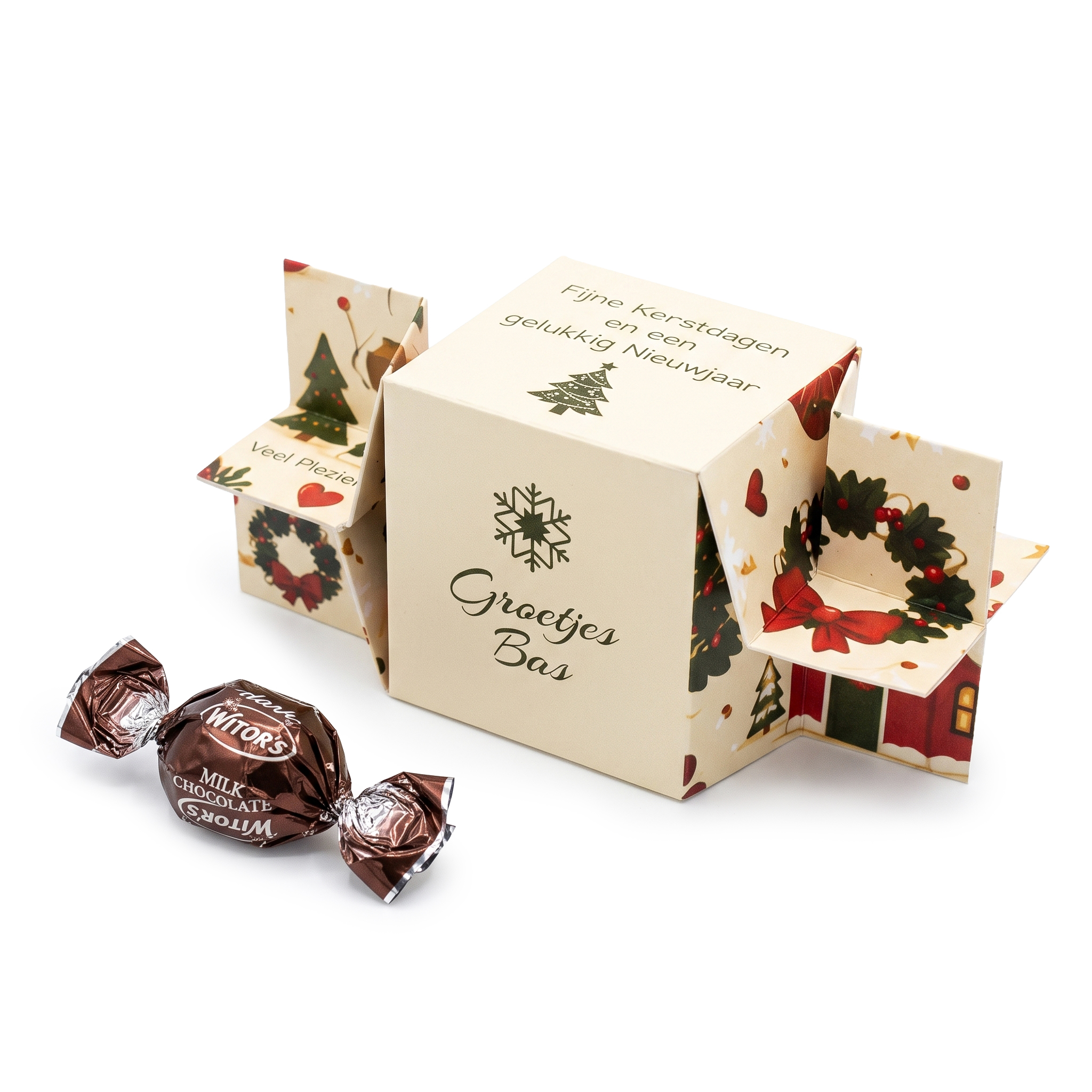 Gepersonaliseerde toffe voor kerst met bonbons
