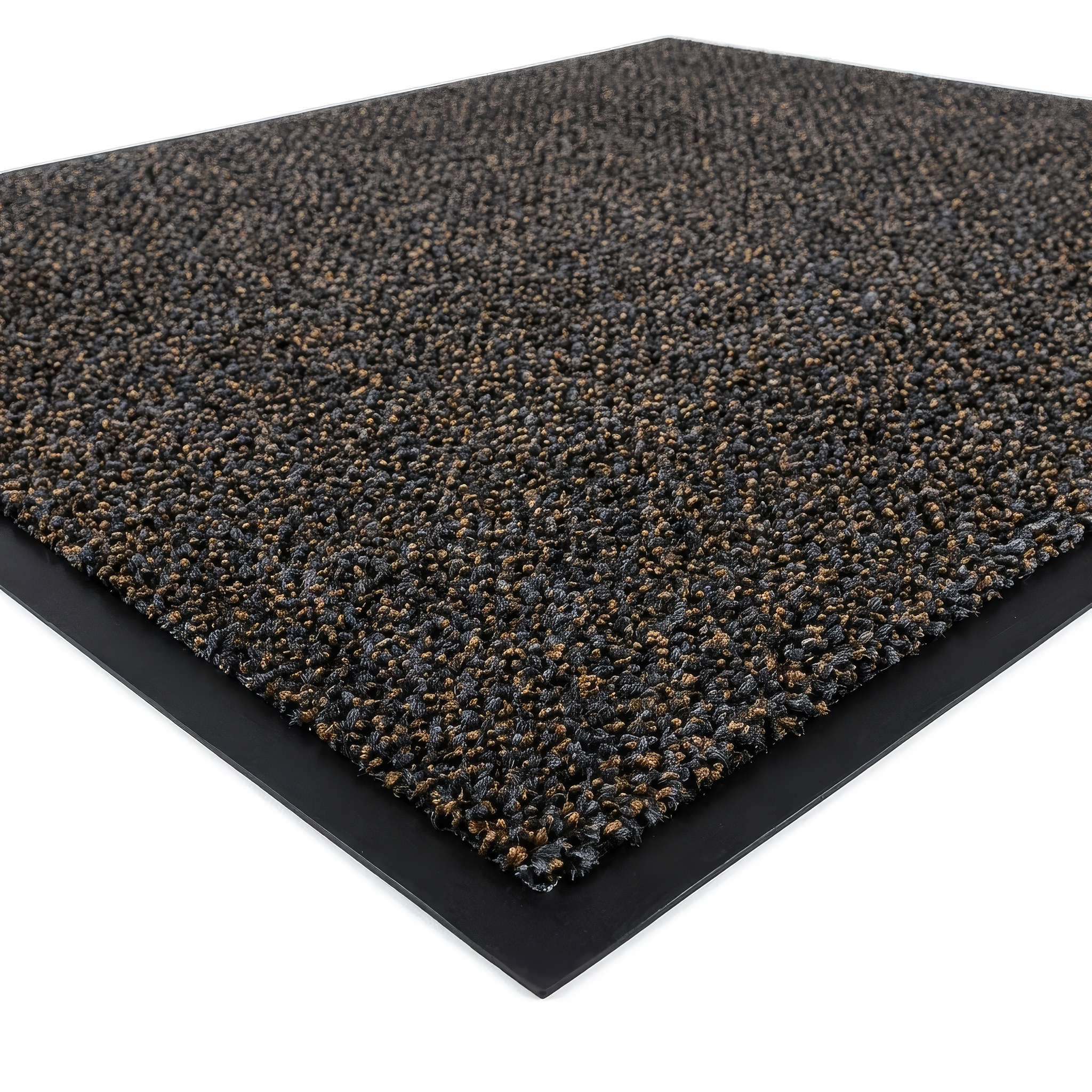 Droogloopmat op maat - Detailfoto - Gemeleerd met blauw/grijs/caramel kleuren