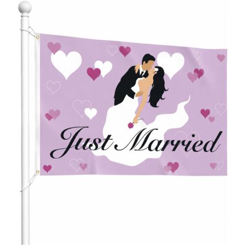 Just married vlag 90 x 60 cm
