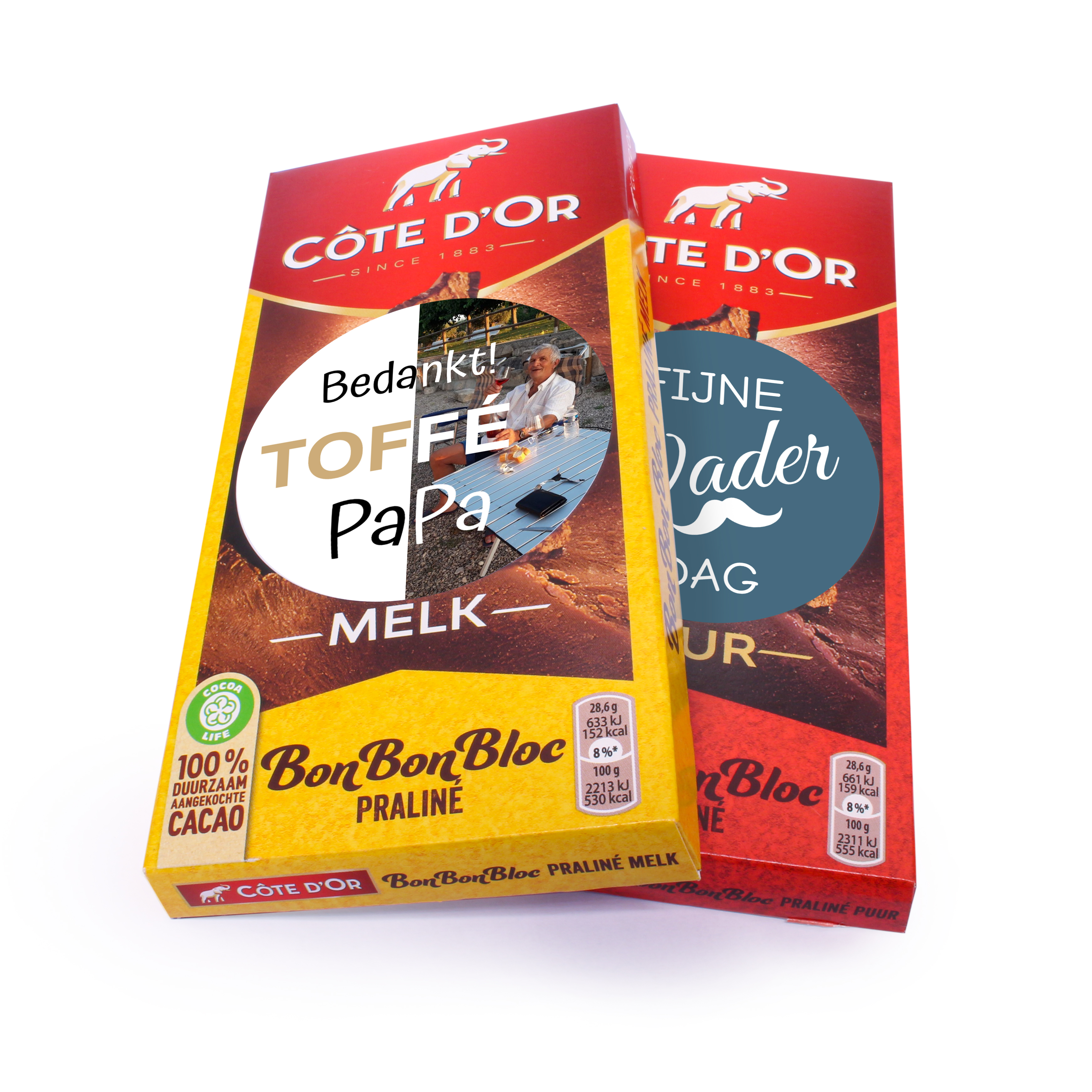 Vaderdag bedankje - Côte d'Or Chocolade - Bedrukt - 200 gr