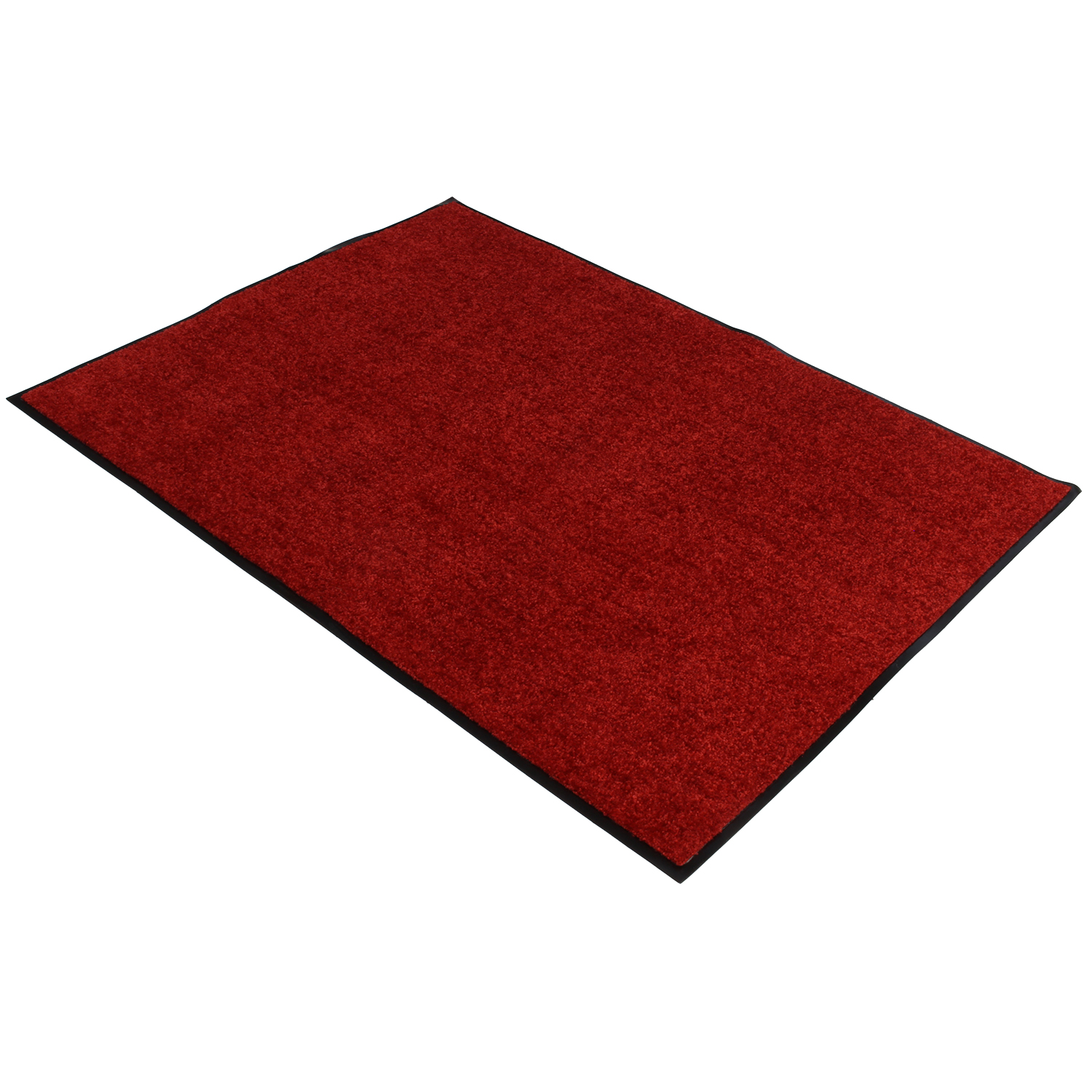 Droogloopmat - Rood - 90 x 150 cm - Rubberen onderrug - 1,5 cm rand - Wash & Clean