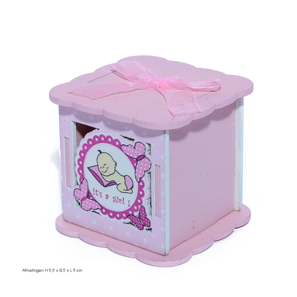 Baby doosje - Met Babyprint - Roze/Blauw - Per 6 Stuks