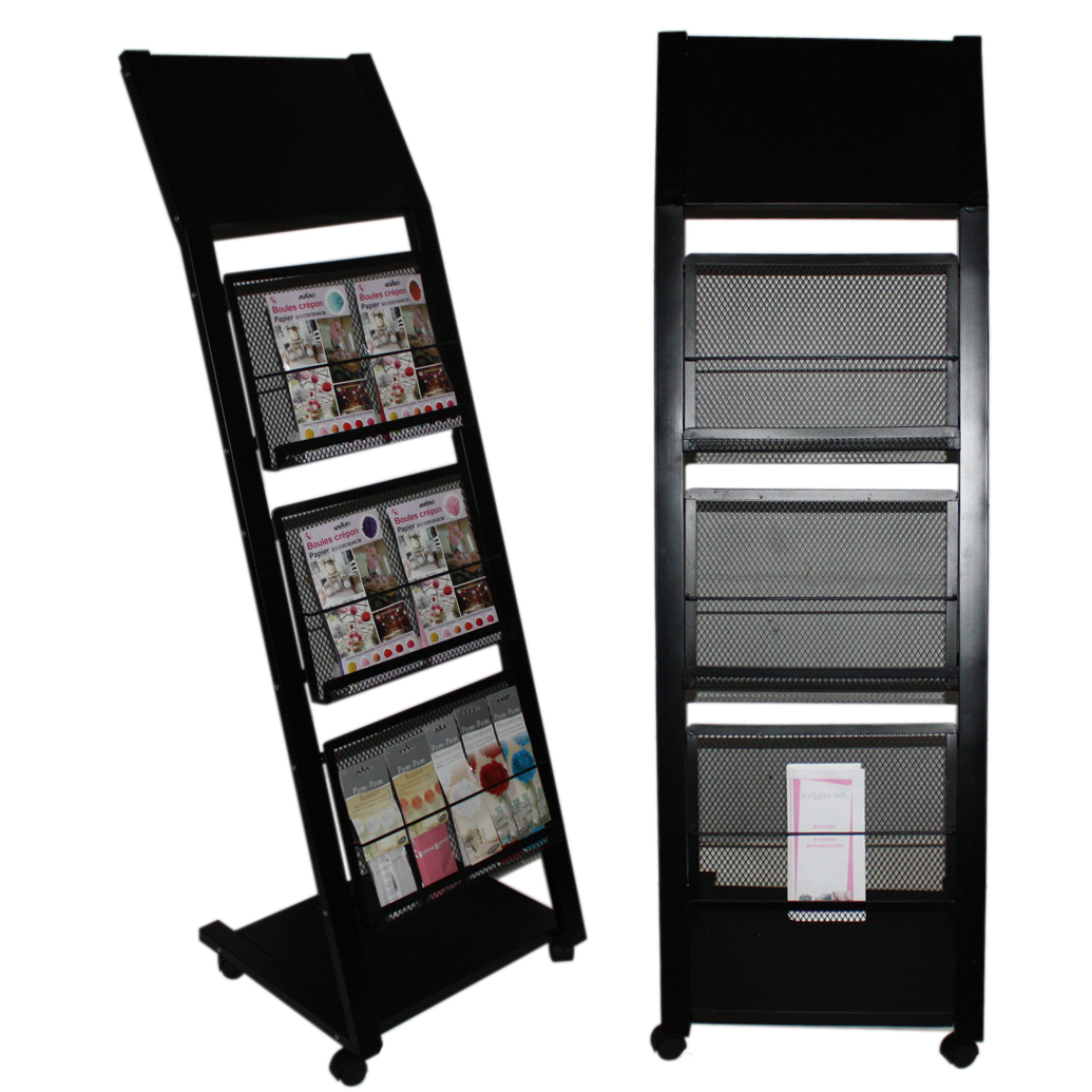 Folderrek 3 houders - zwart